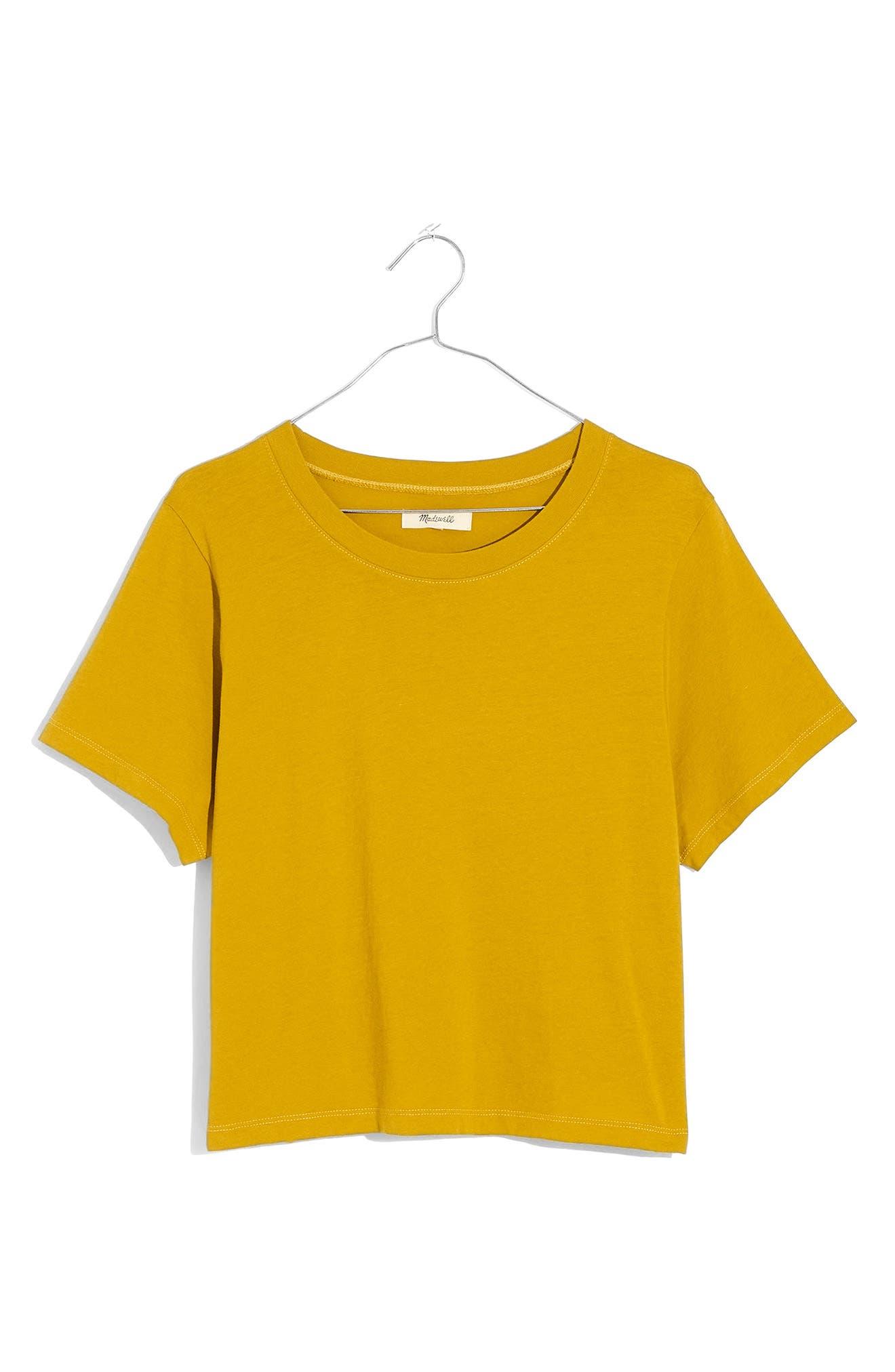 Madewell Lakeshore Softfade Cotton Crop Tee in Yellow | Lyst