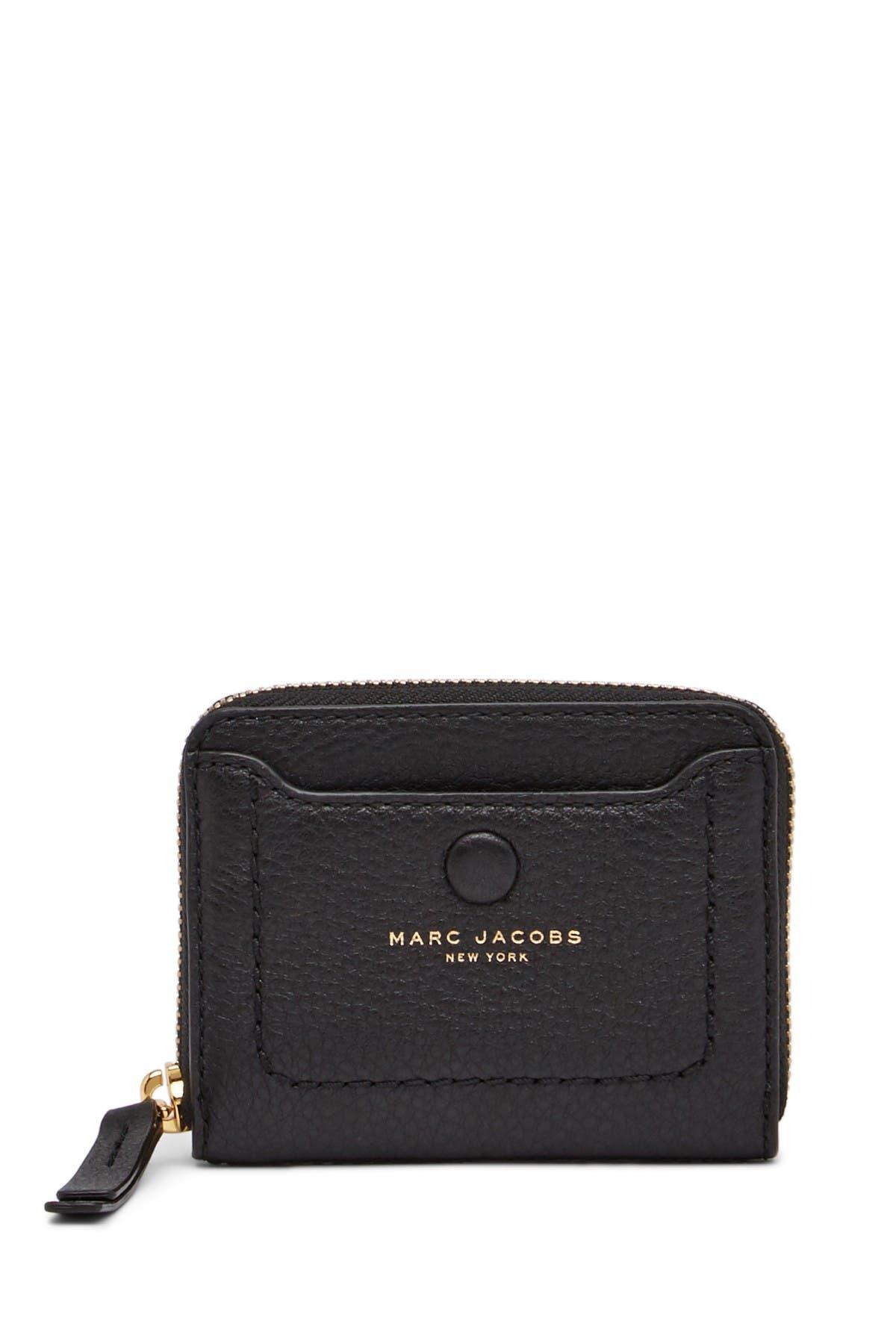 NWT MARC BY MARC JACOBS Black Leather Long Fold Zip Around Wallet