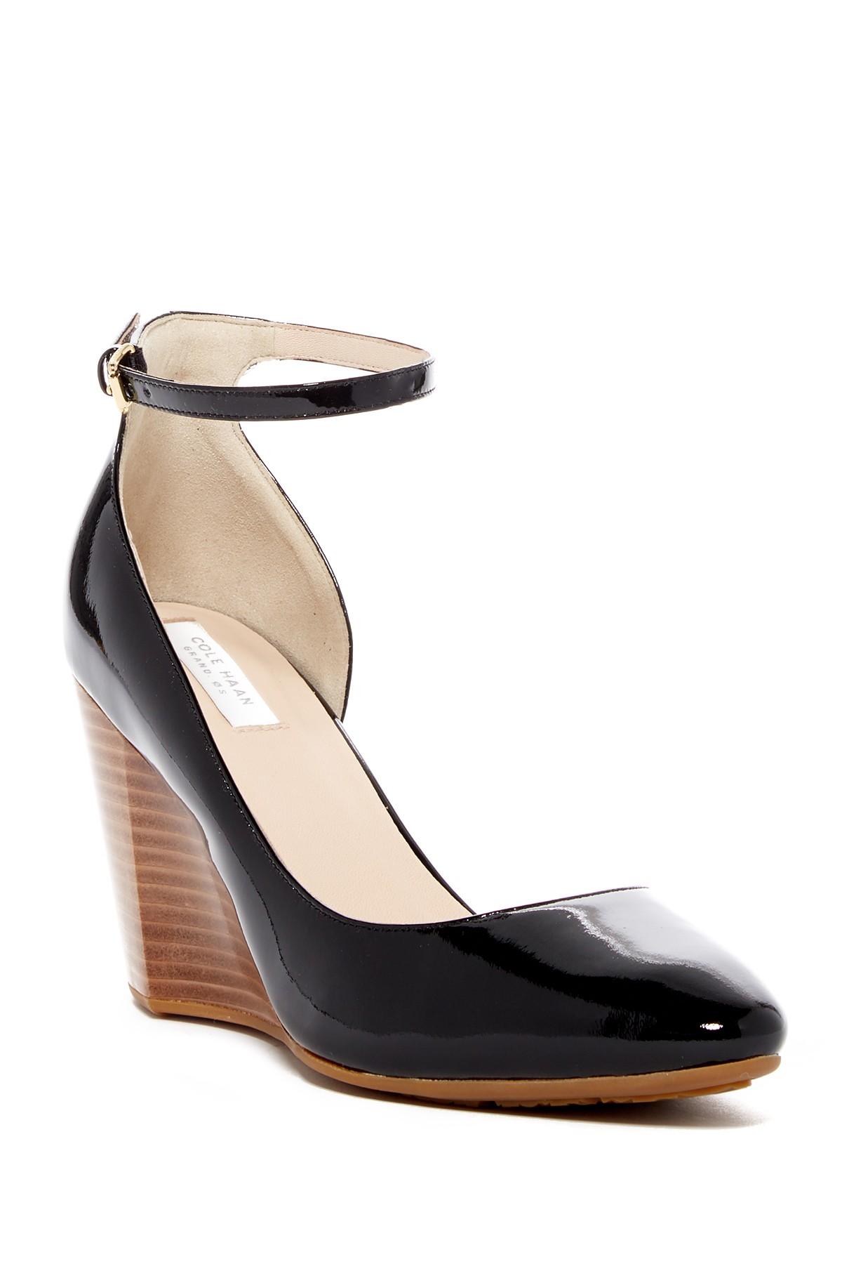 Cole Haan Lacey Ankle Strap Wedge 85mm in Black Lyst
