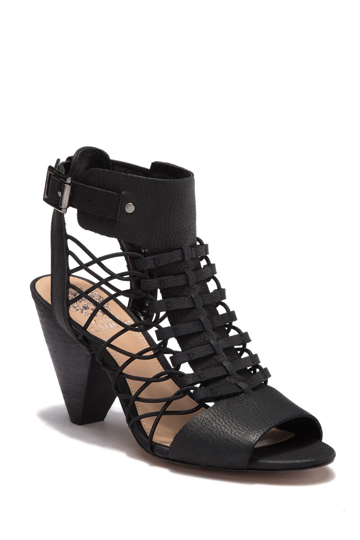Vince Camuto Evel Caged Sandal in Black | Lyst