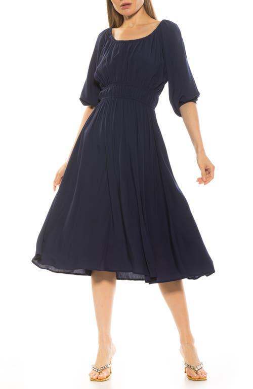 Alexia Admor Emily Balloon Sleeve Fit & Flare Midi Dress in Blue | Lyst Alexia Admor Emily Balloon Sleeve Fit & Flare Midi Dress in Blue | Lyst