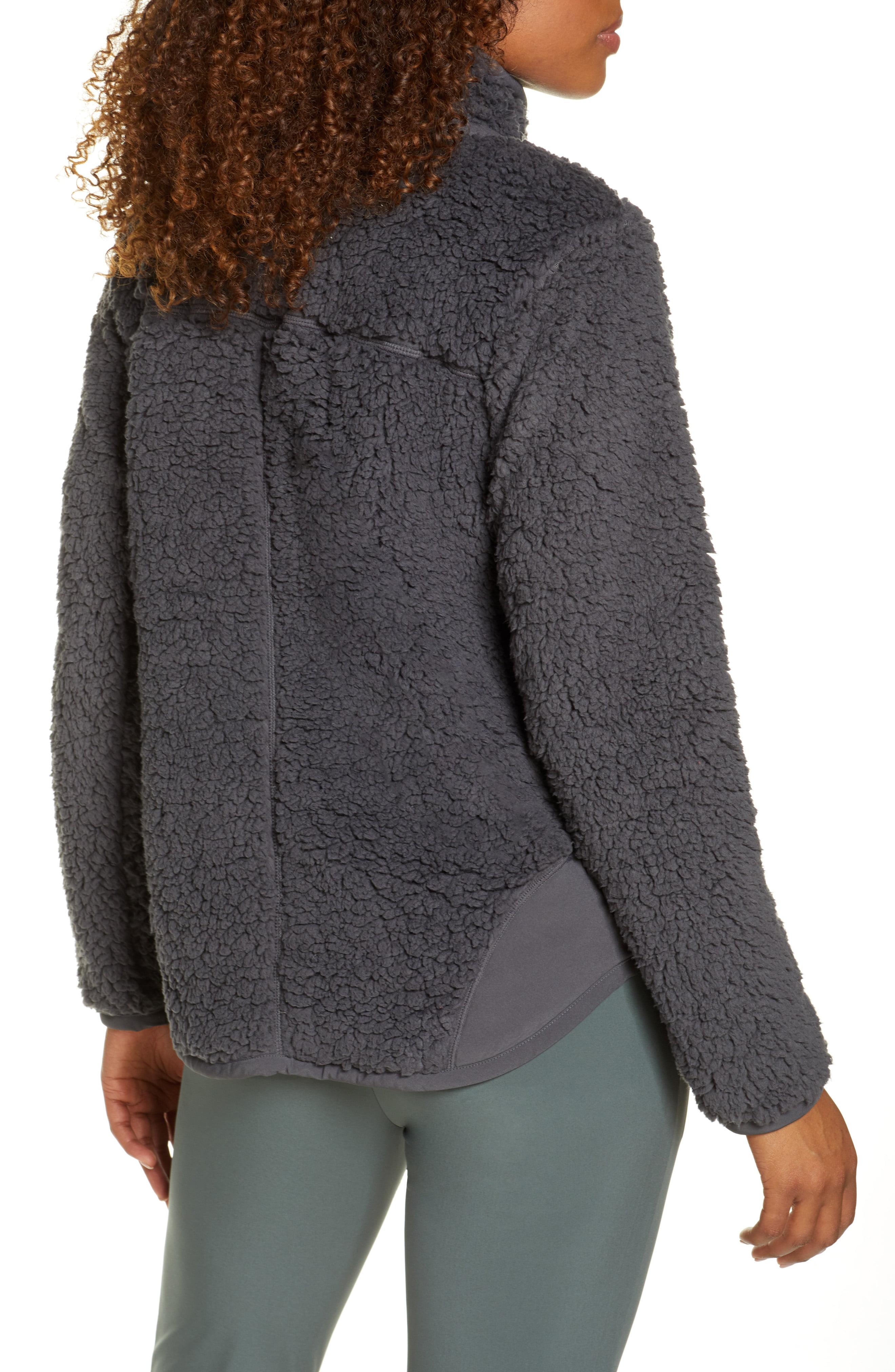 shearling half zip pullover