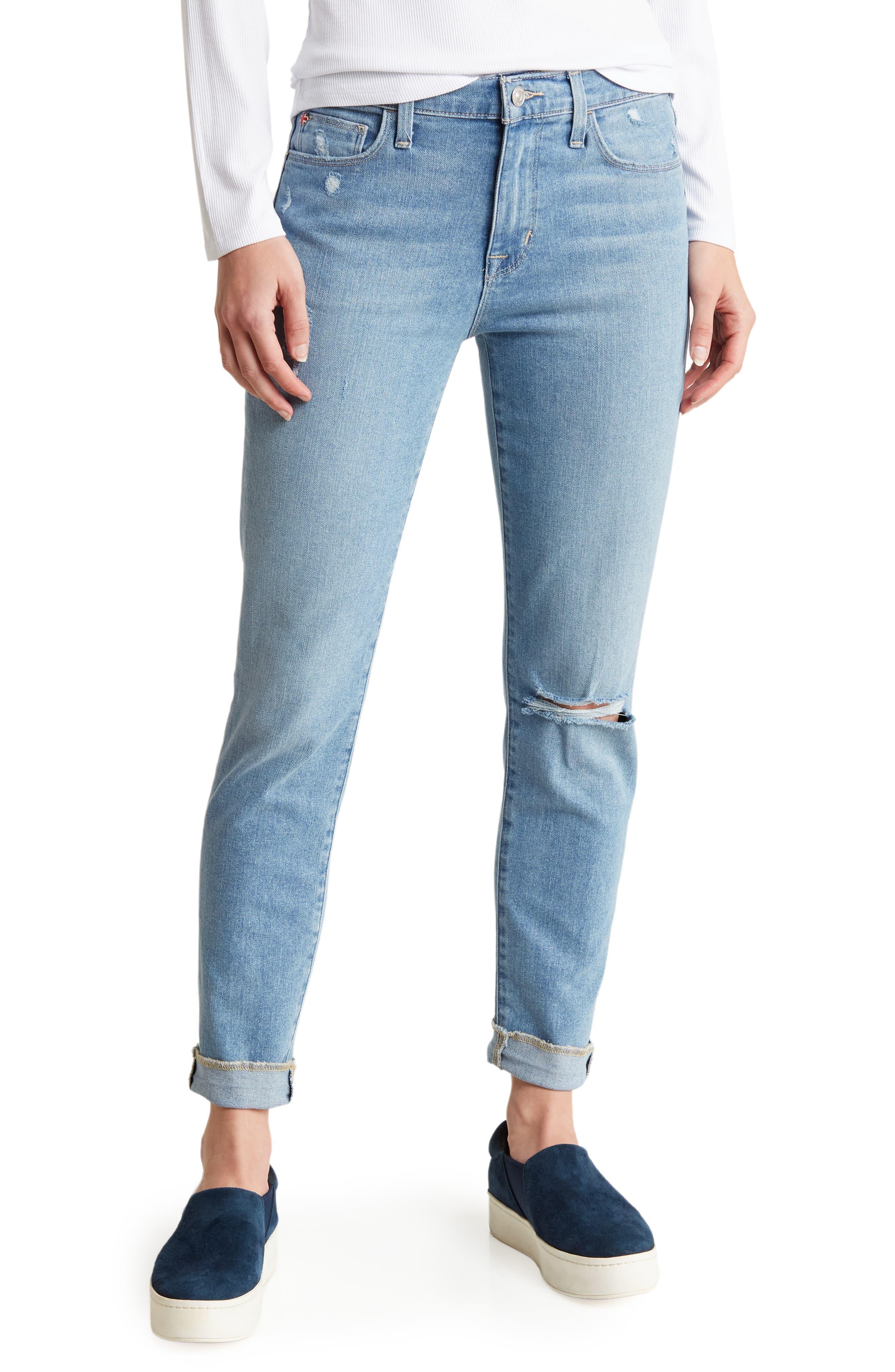 Hudson Jeans Natalie Mid Rise Slim Leg Boyfriend Jeans in Blue Lyst