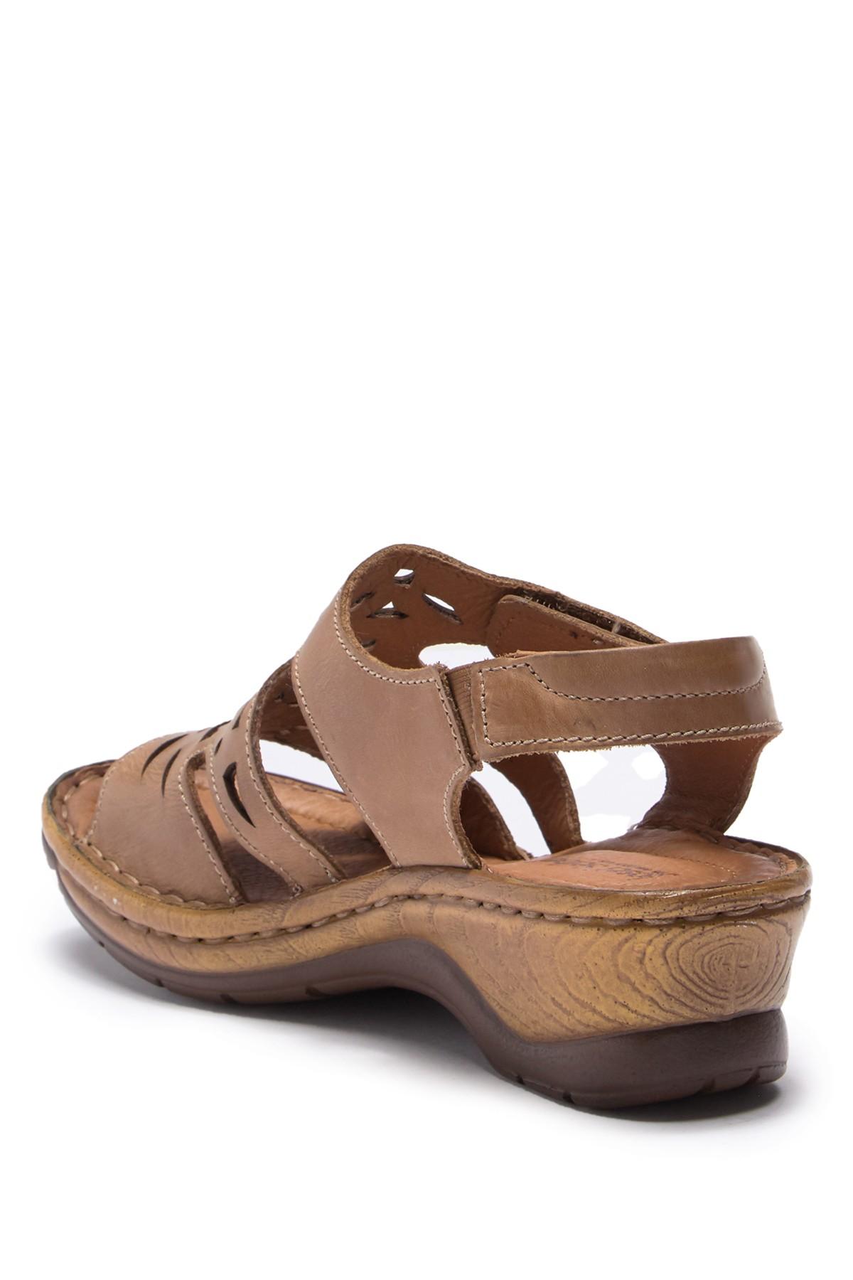 Josef Seibel Leather Catalonia 56 Wedge Sandal in Sand ca (Brown) - Lyst