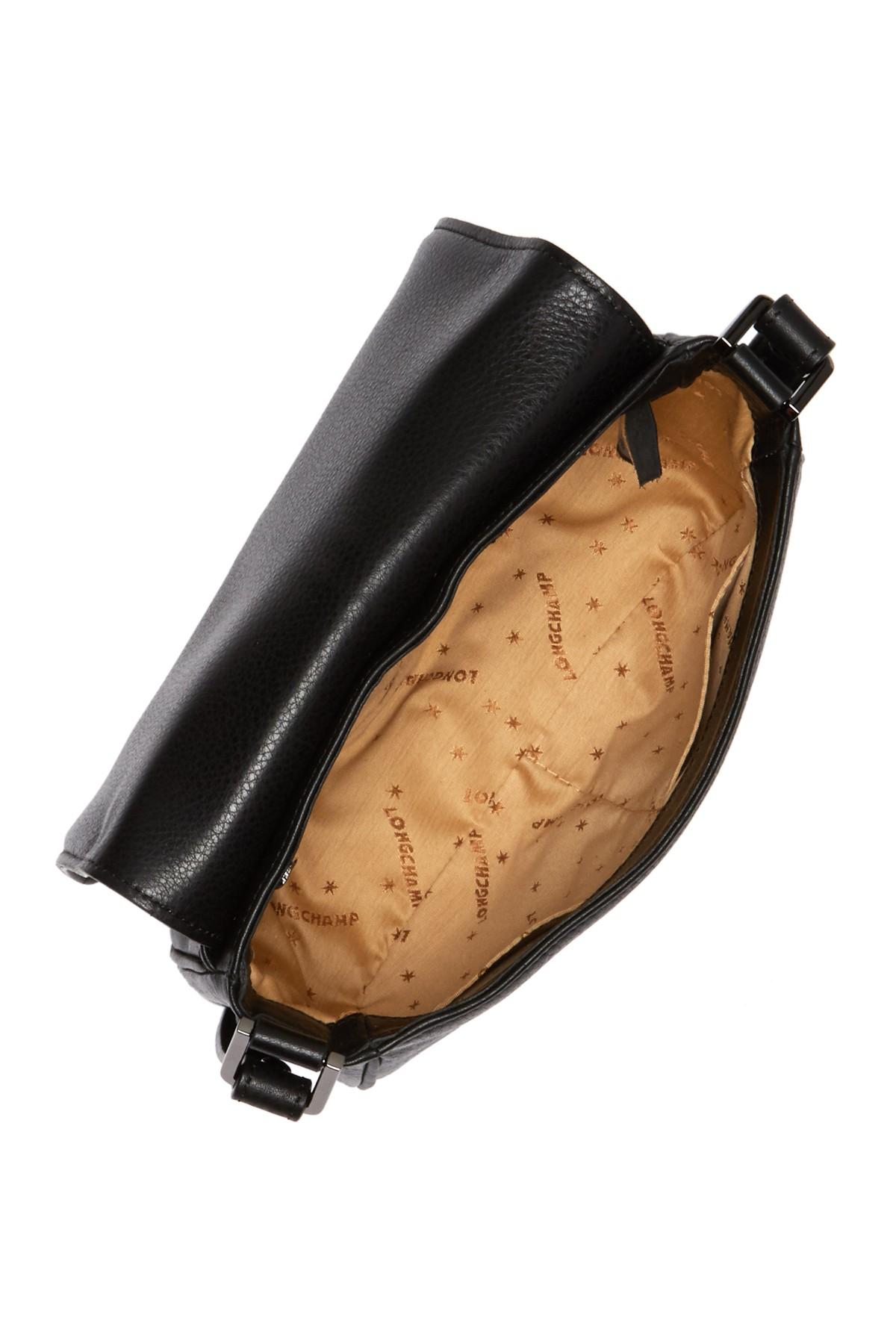 Longchamp Mystery Small Leather Crossbody Bag in Black - Lyst