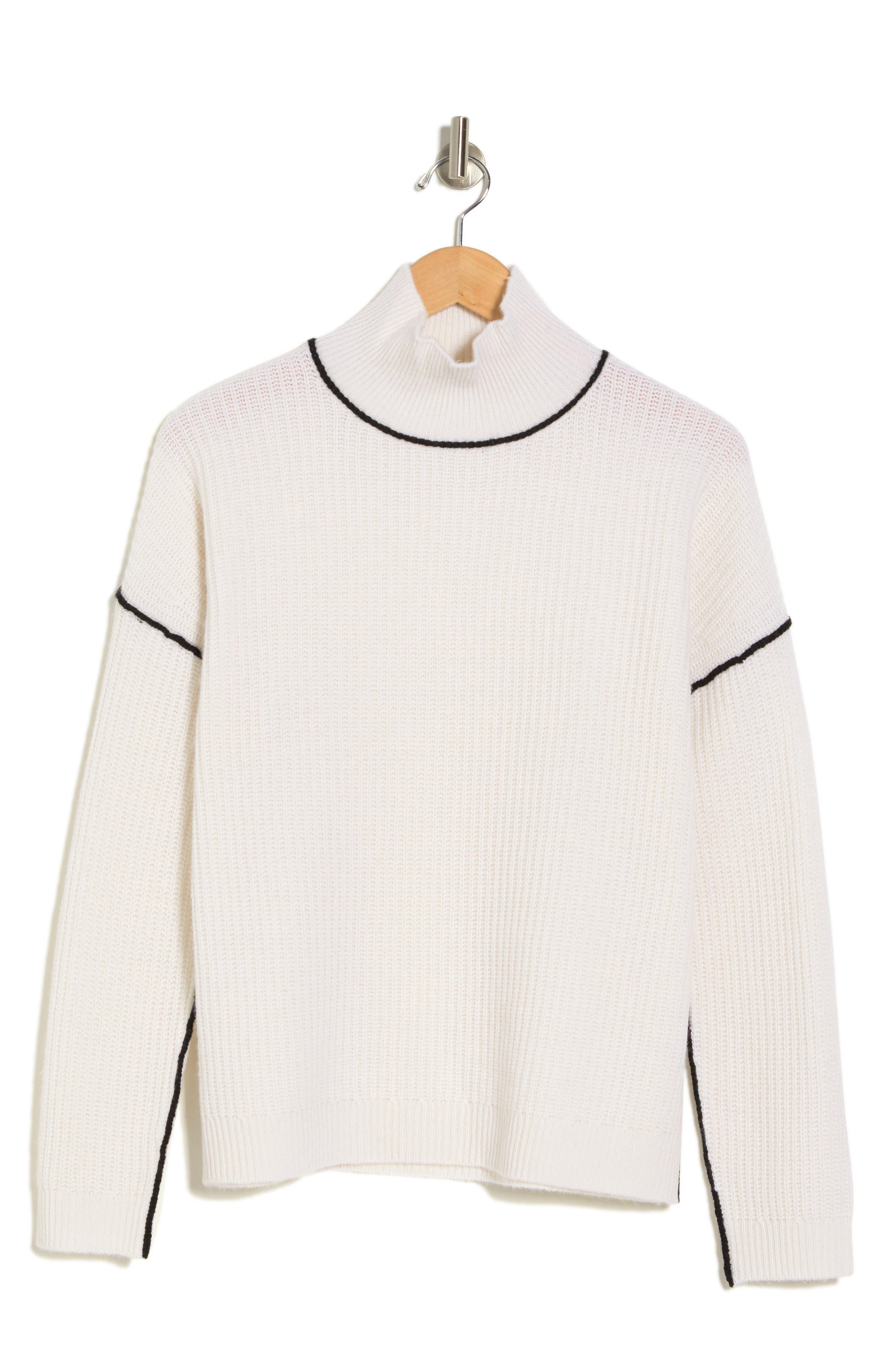 Magaschoni Mock Neck Cashmere Sweater in White | Lyst