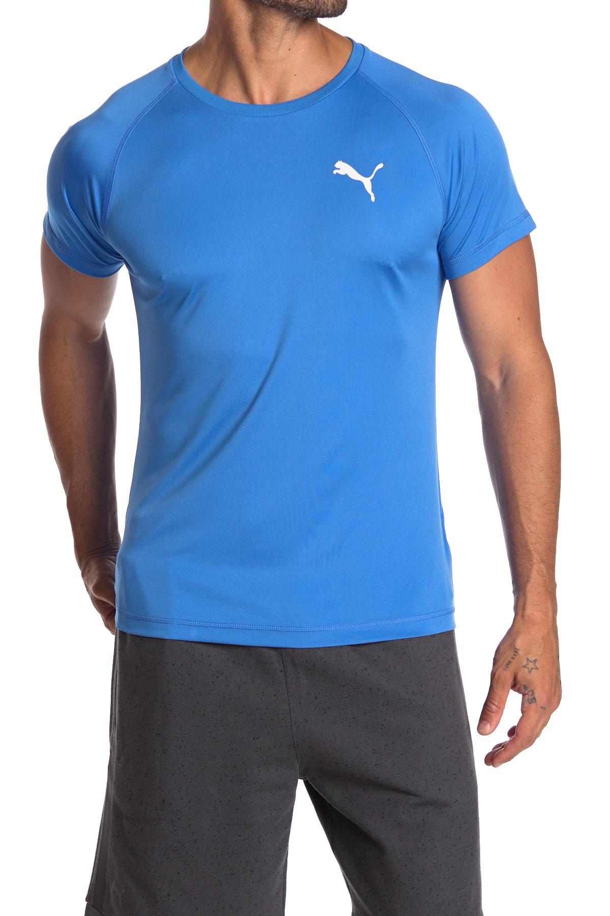 PUMA Synthetic Ready To Go Mesh Panel Raglan T-shirt in Blue for Men - Lyst