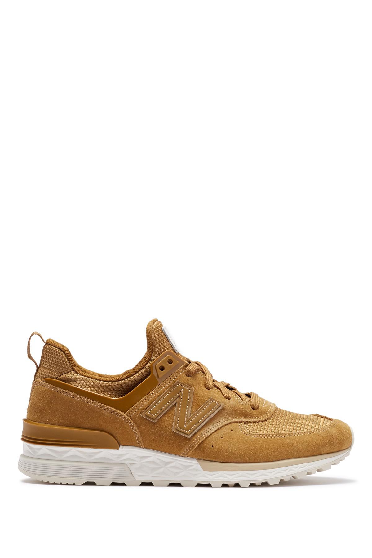 New Balance 574 Sport Suede Sneaker in Brown for Men | Lyst