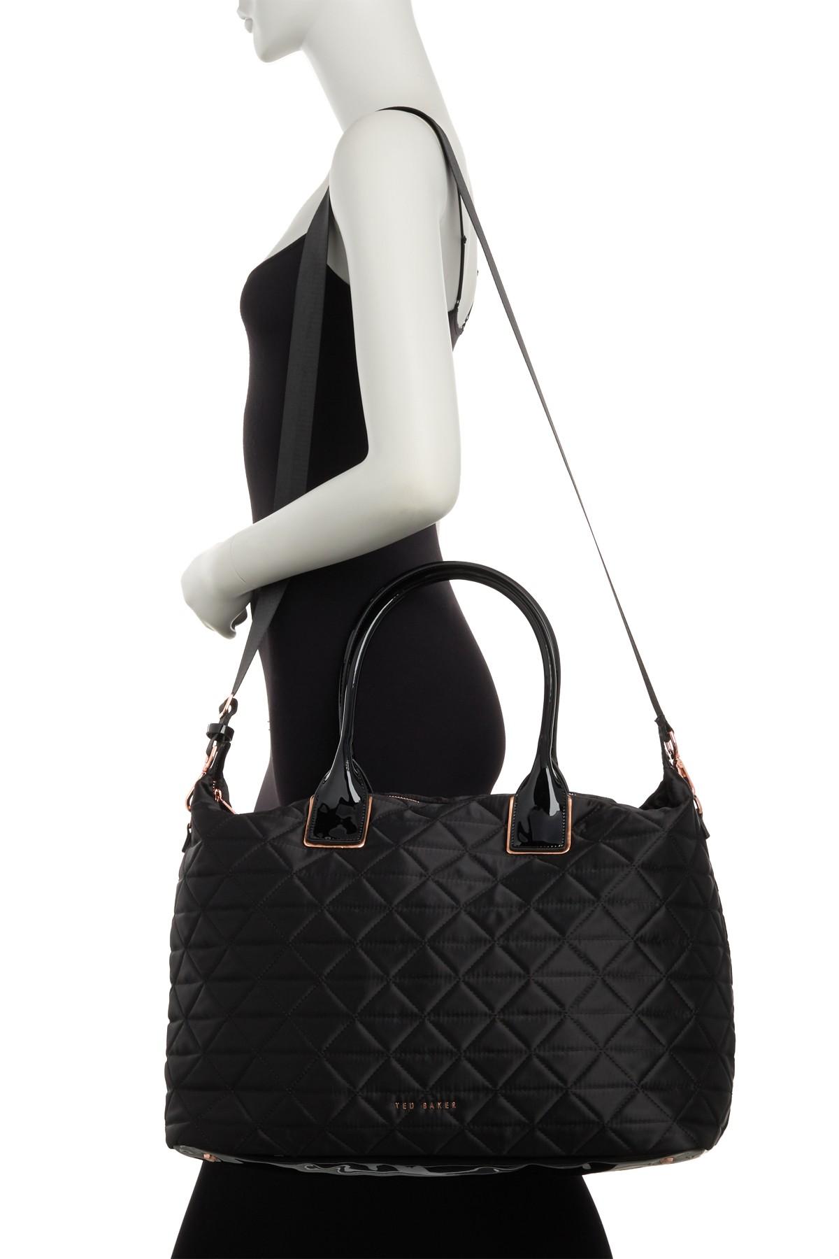 Ted Baker Synthetic Hilksi Large Quilted Nylon Tote in Black Lyst