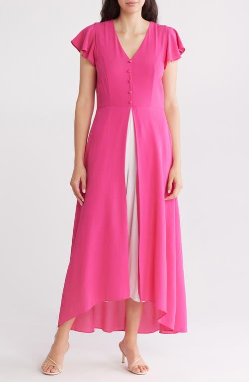 Sandra Darren Short Sleeve Maxi Jumpsuit in Pink Lyst