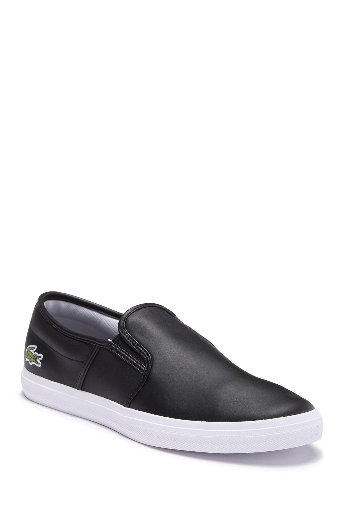 Lacoste Tatalya Leather Slip-on Sneaker in Black for Men | Lyst