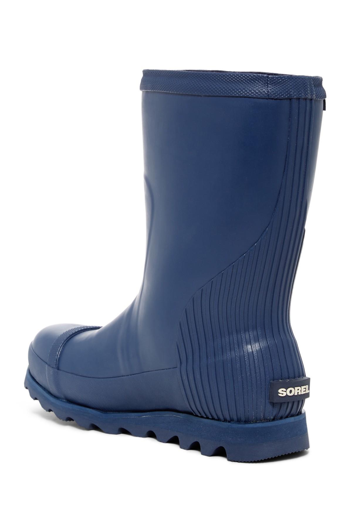 Sorel Rubber Joan Waterproof Short Rain Boot in Blue Lyst