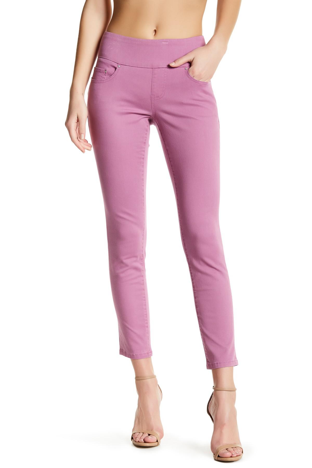 Jag Jeans Cotton Amelia Slim Ankle Pants in Pink - Lyst