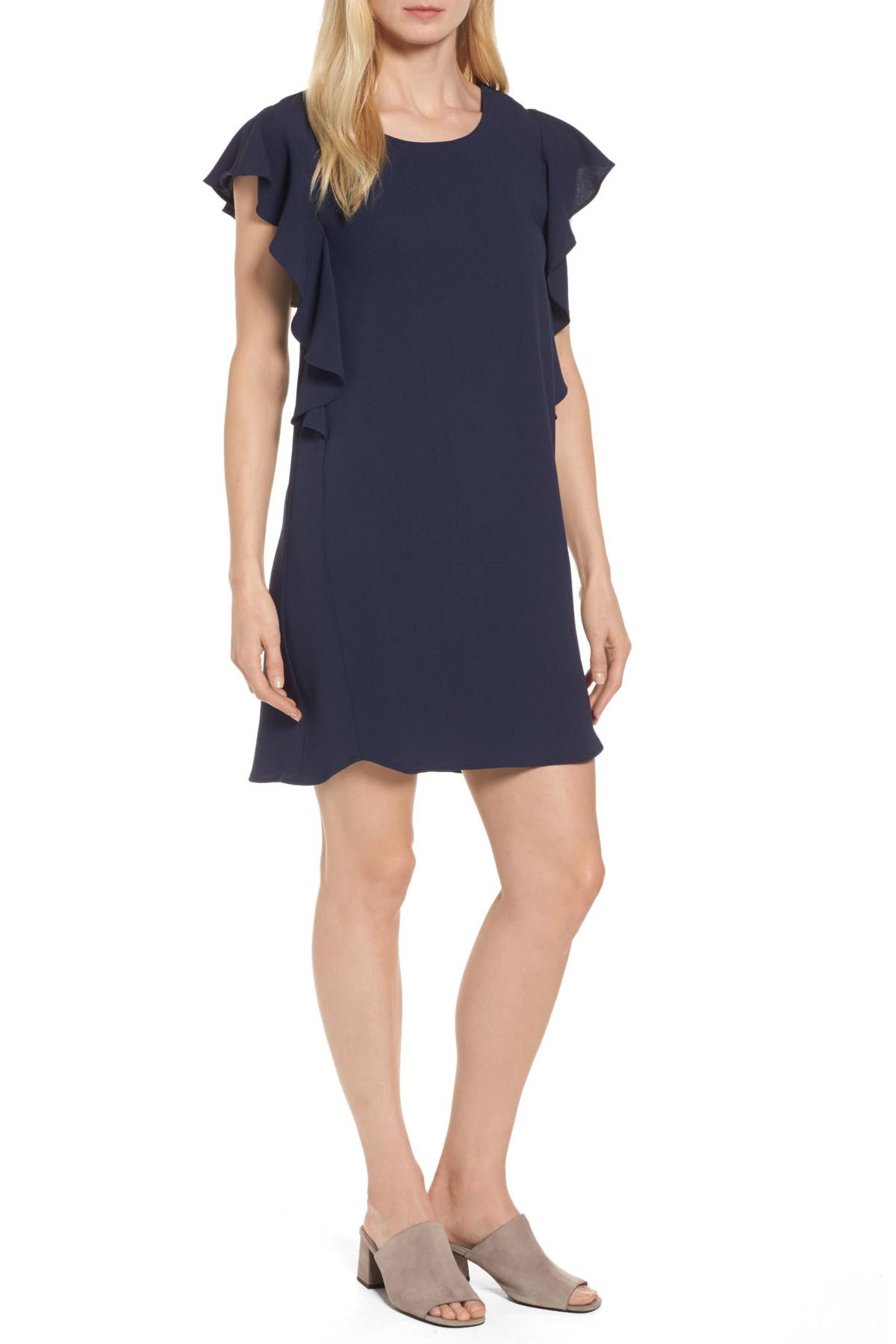 flutter sleeve shift dress