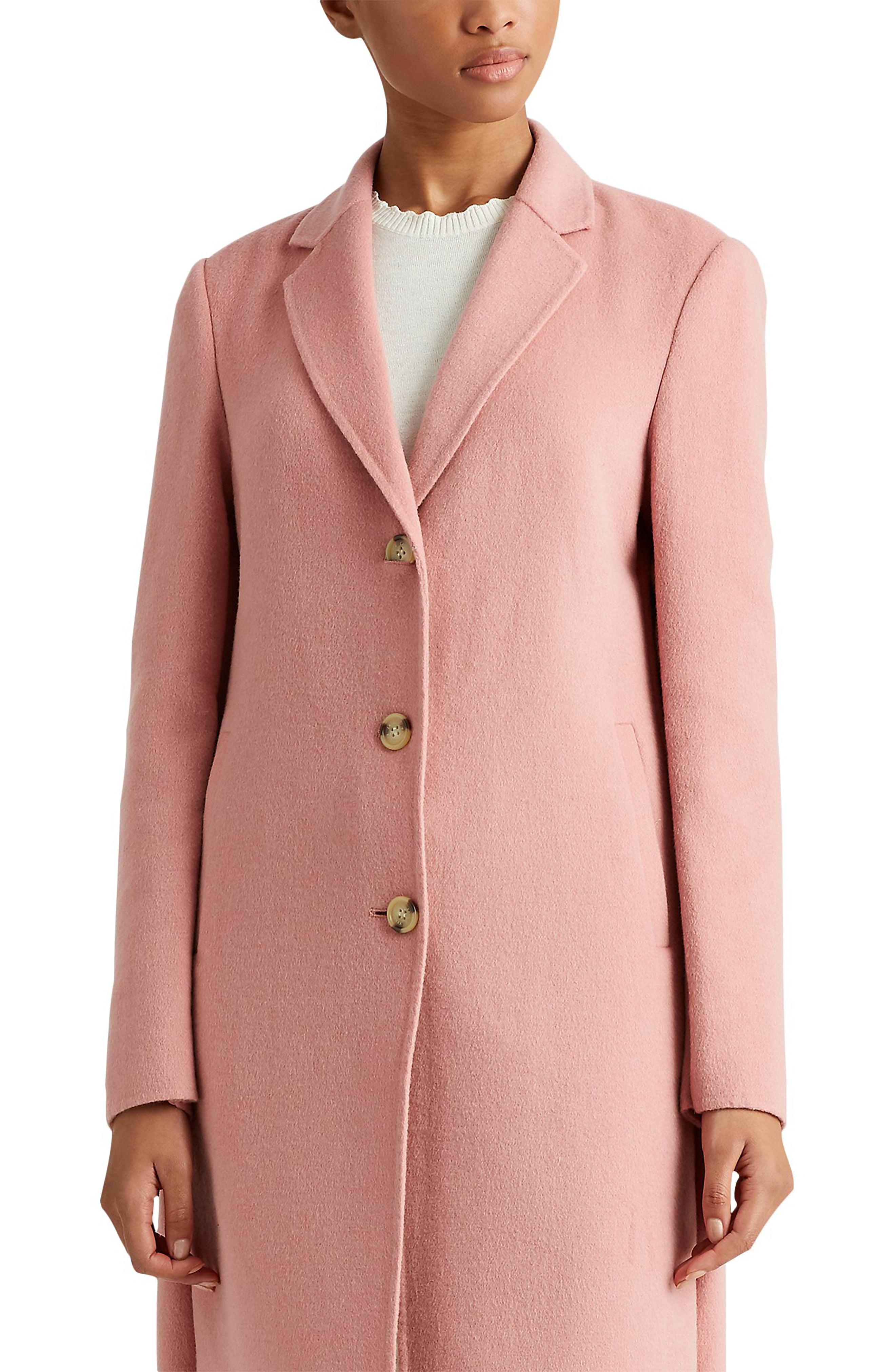 wool blend reefer coat