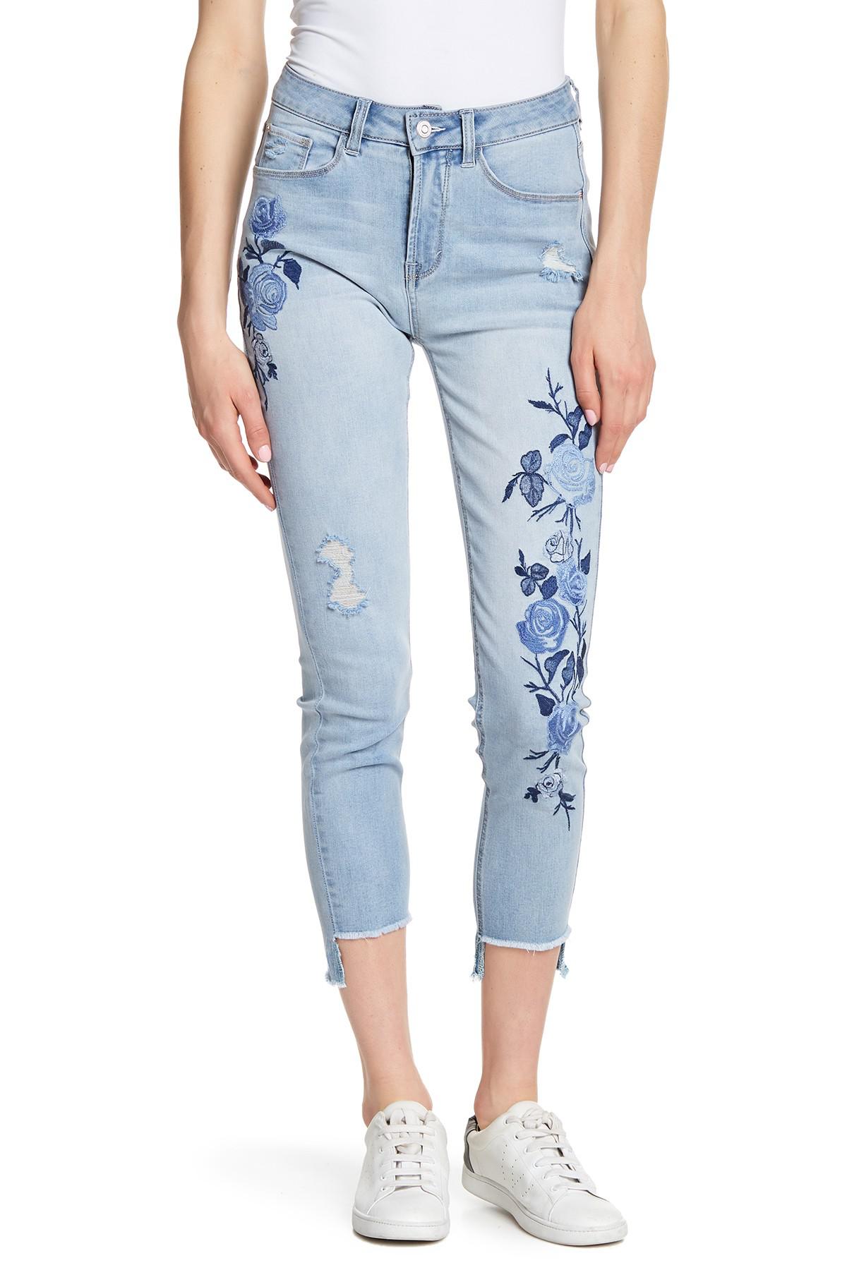 kensie embroidered jeans