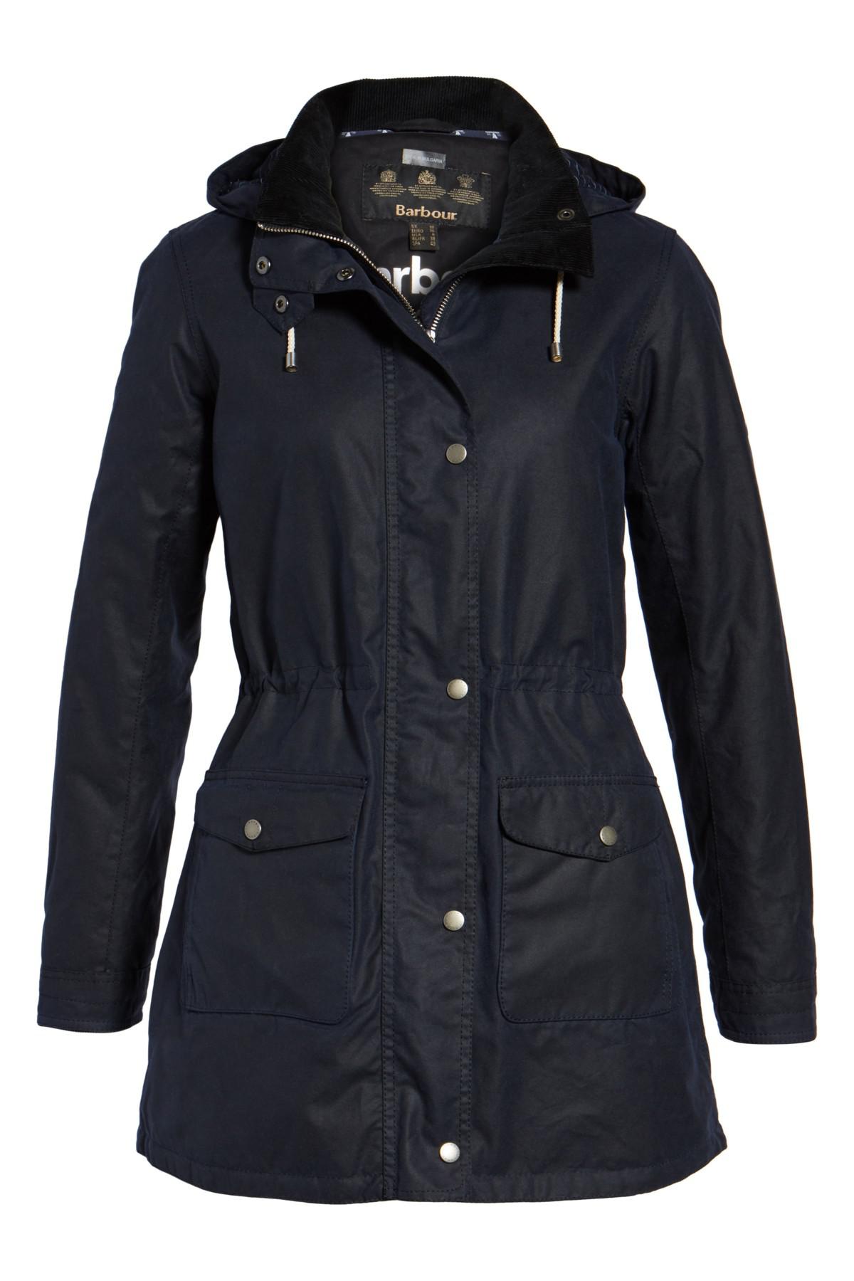 Barbour Selsey Waxed Canvas Hooded Jacket in Blue - Lyst