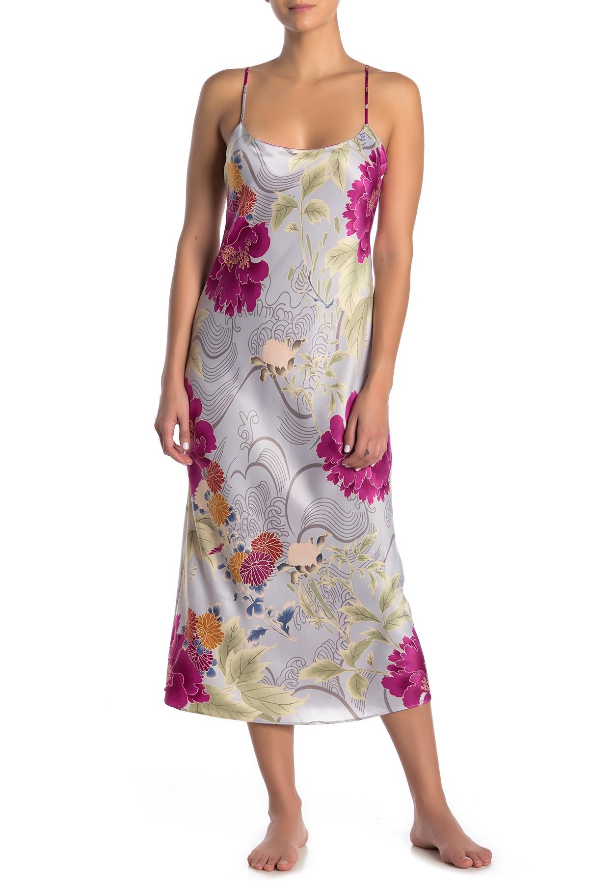 Natori Auburn Floral Slip Nightgown | Lyst