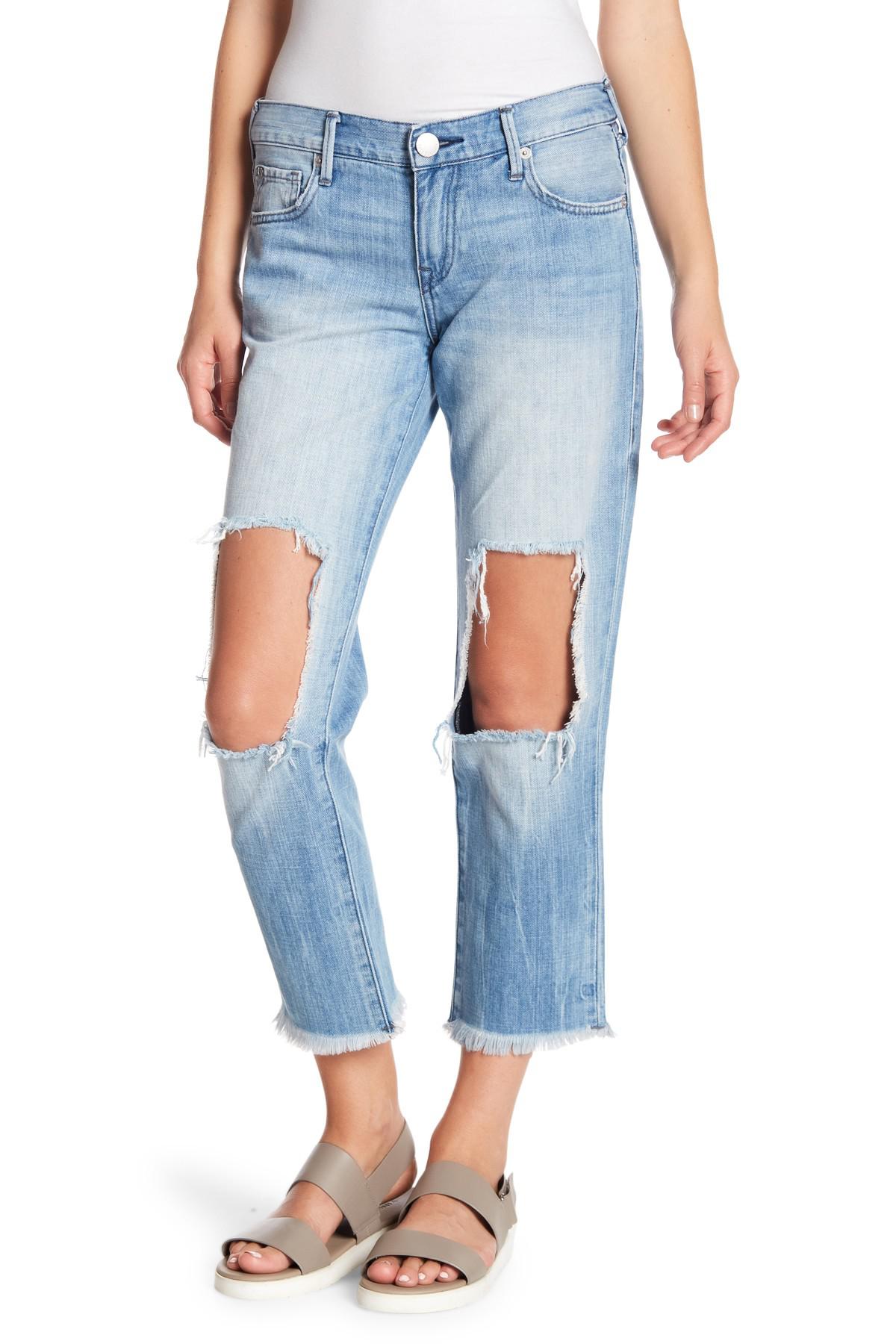 knee cut out jeans