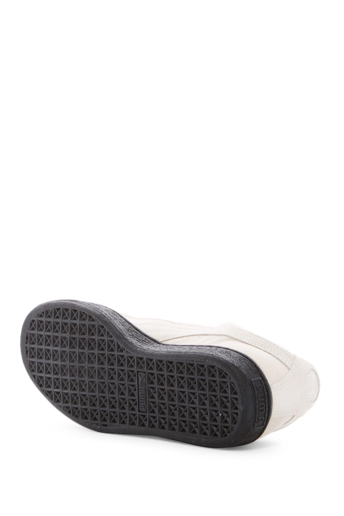 PUMA Suede Black Sole Sneaker in White for Men | Lyst