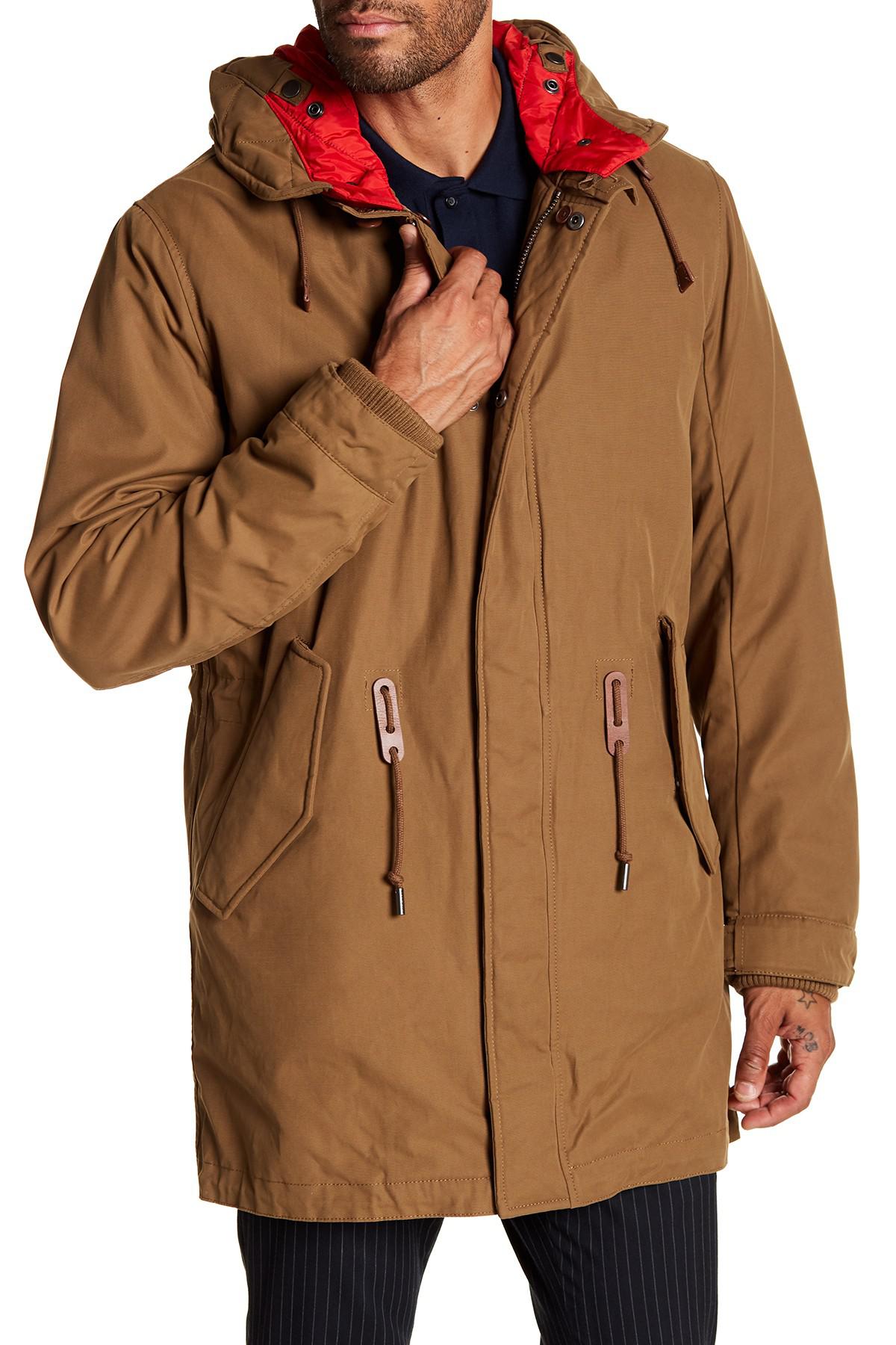 Cole Haan Faux Fur Lined Military Jacket in Camel (Brown) for Men Lyst