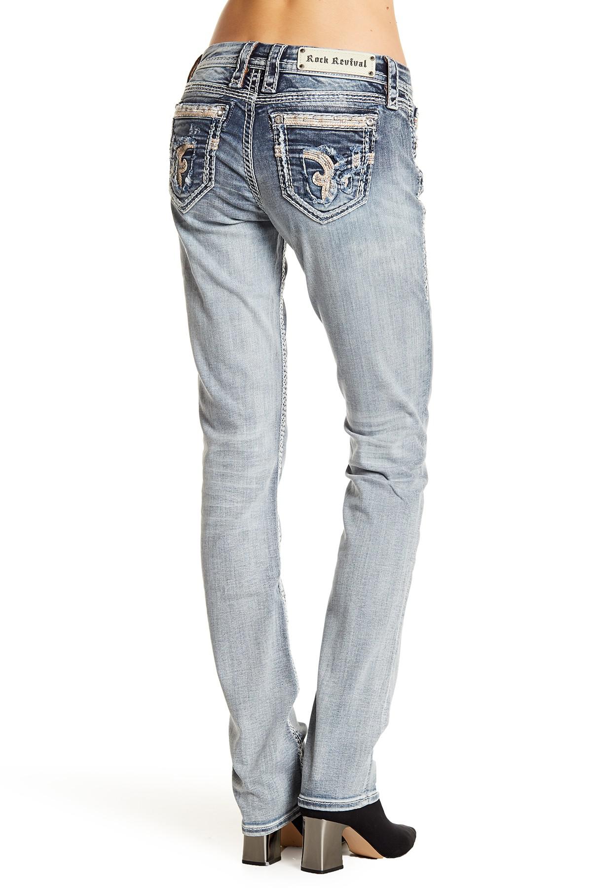 Rock Revival Denim Nancy Embellished Easy Straight Leg Jeans in Blue - Lyst