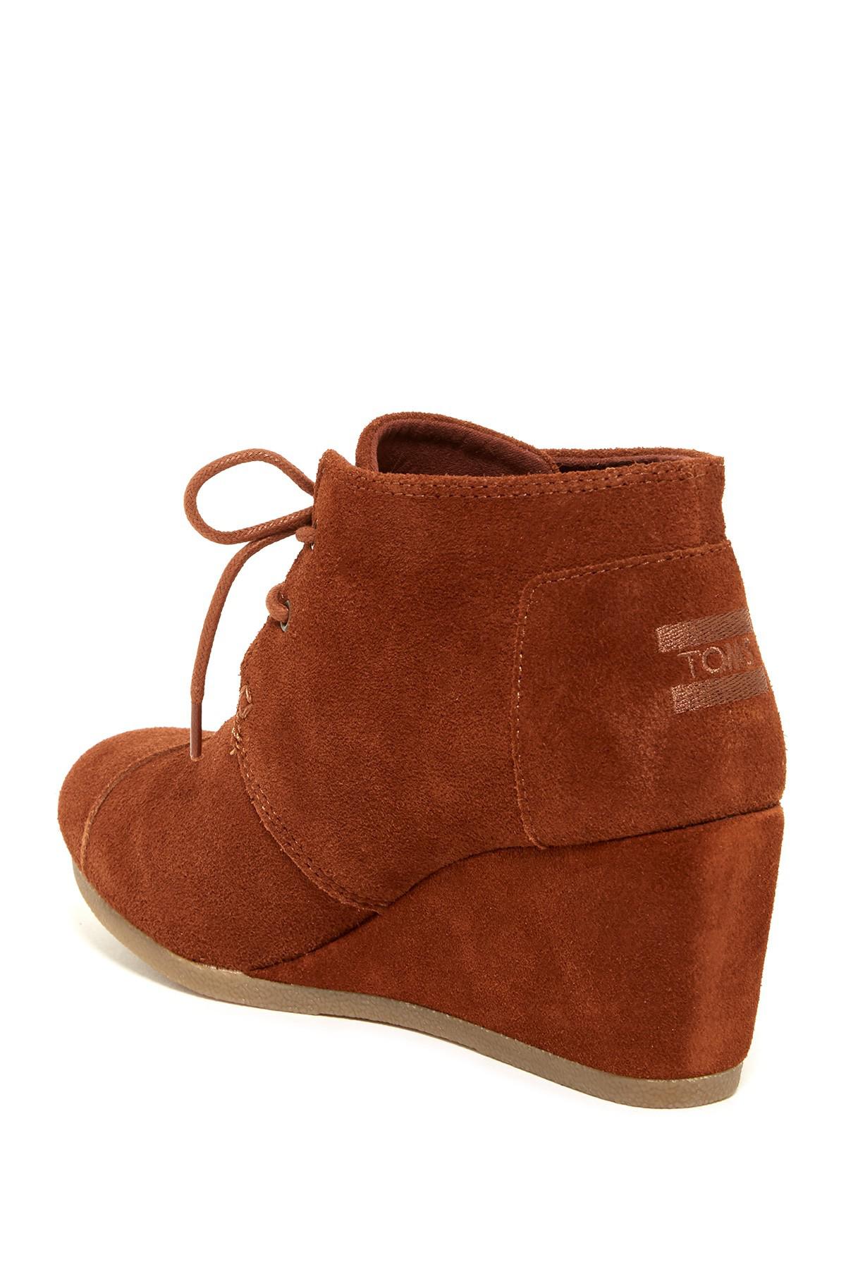 cognac wedge booties