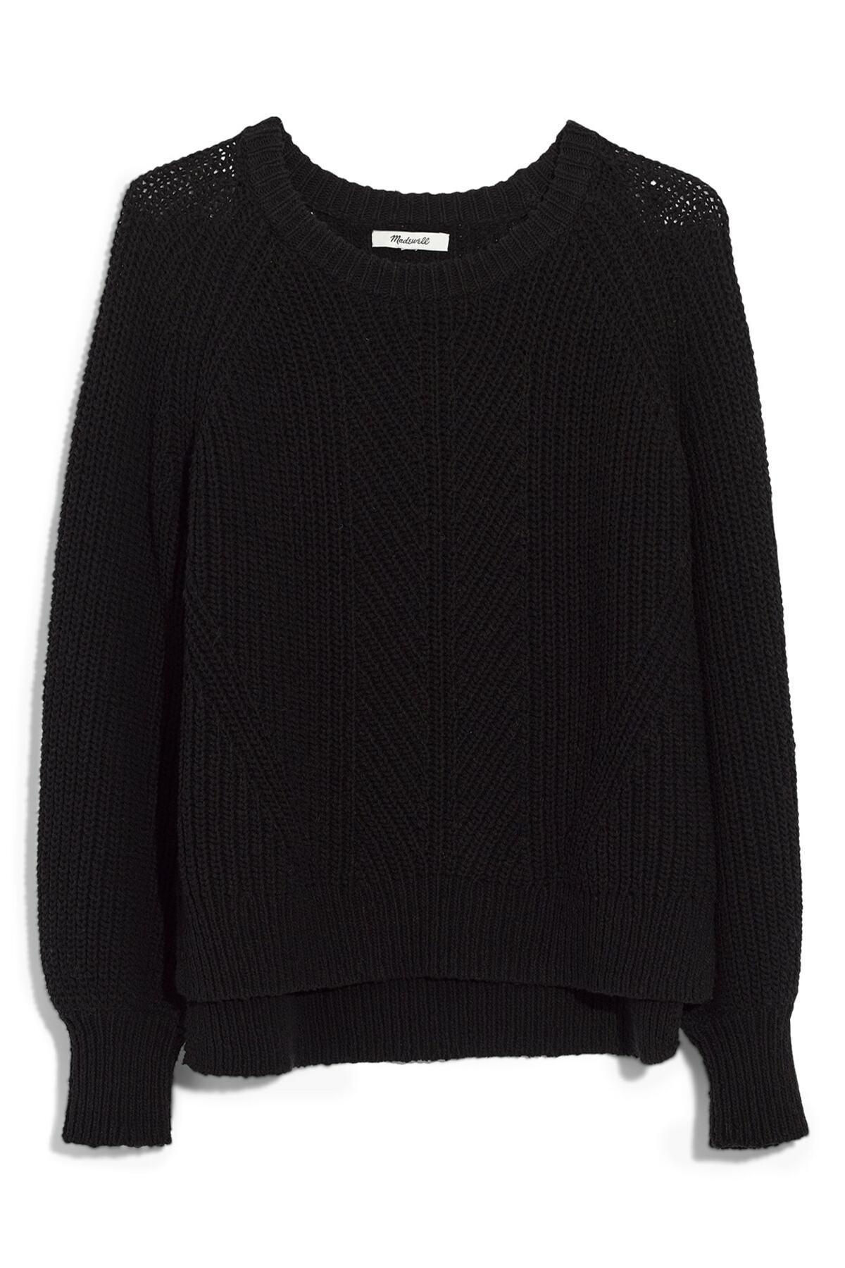 black balloon sleeve sweater