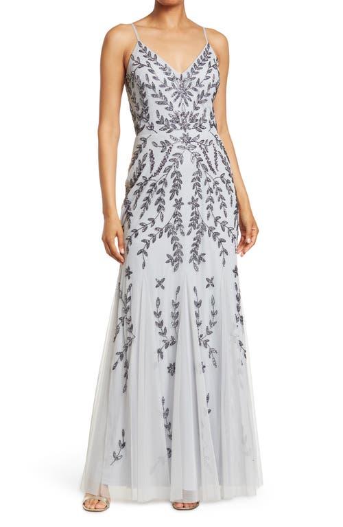 Marina Beaded V-Neck Gown in Blue | Lyst
