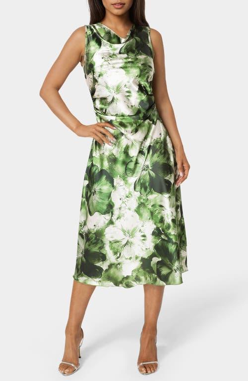 green emerald velvet dress Lace-Up Back Midi Dress main image 1