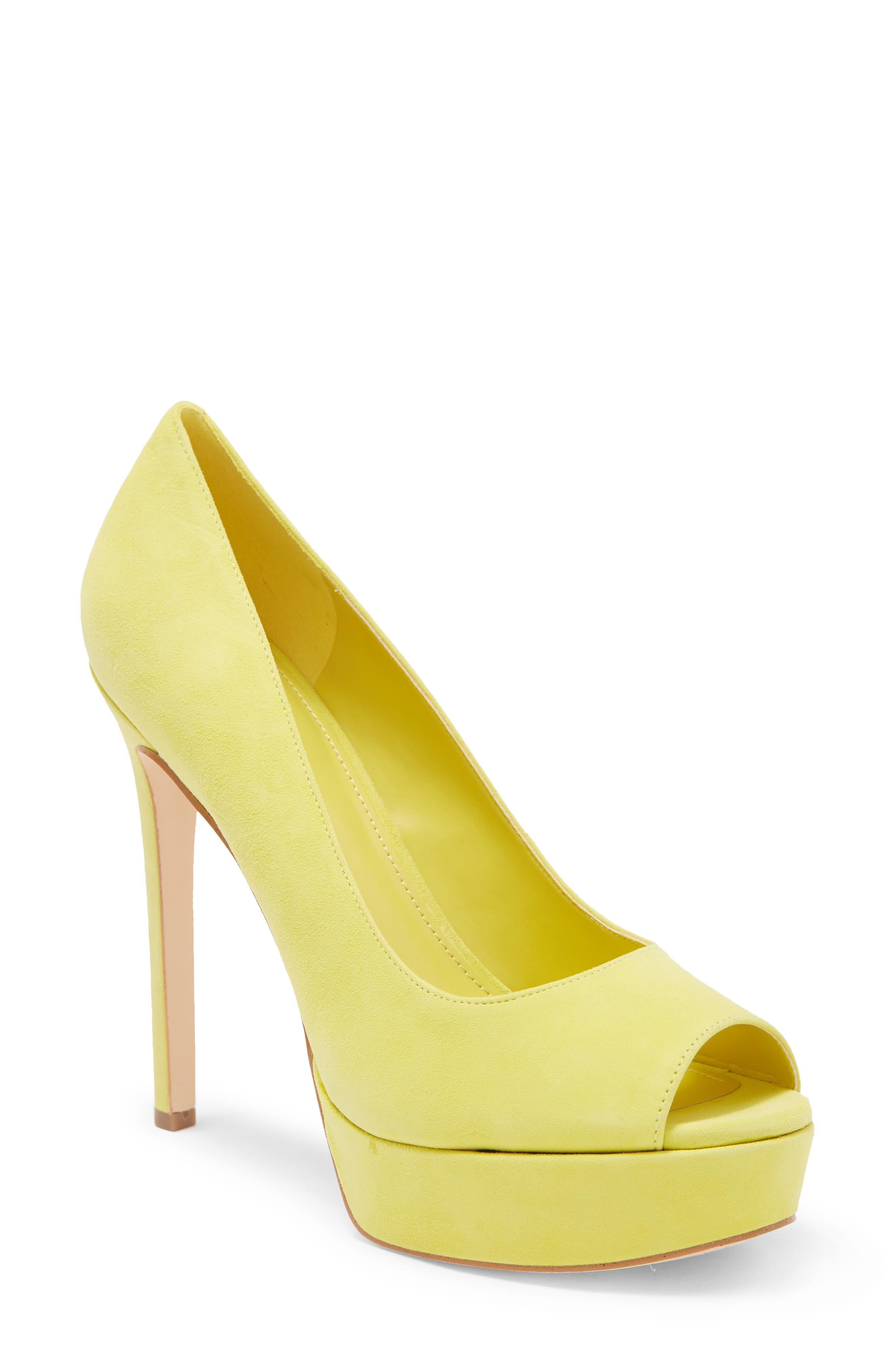 Guess Cacei Peep Toe Platform Pump In Acacia At Nordstrom Rack in Yellow |  Lyst