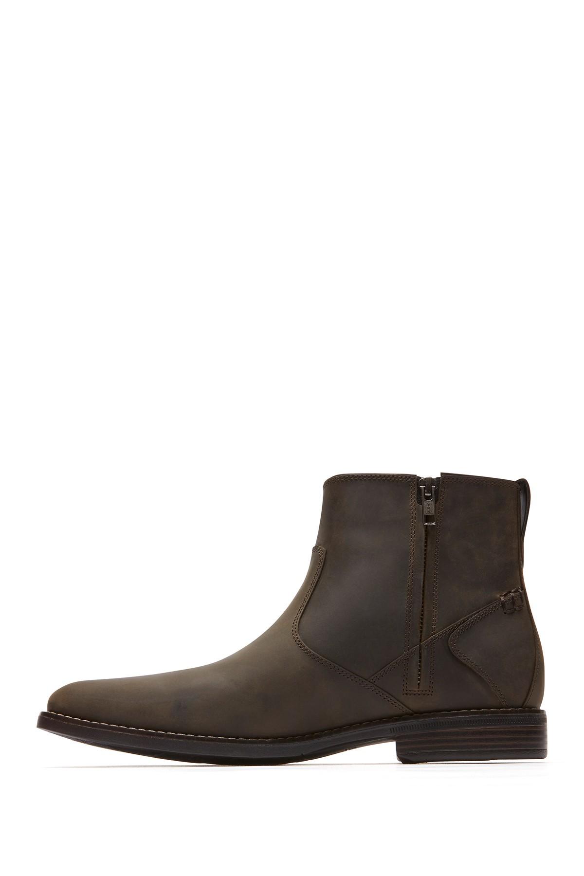 rockport men's traviss zip boot chelsea boot
