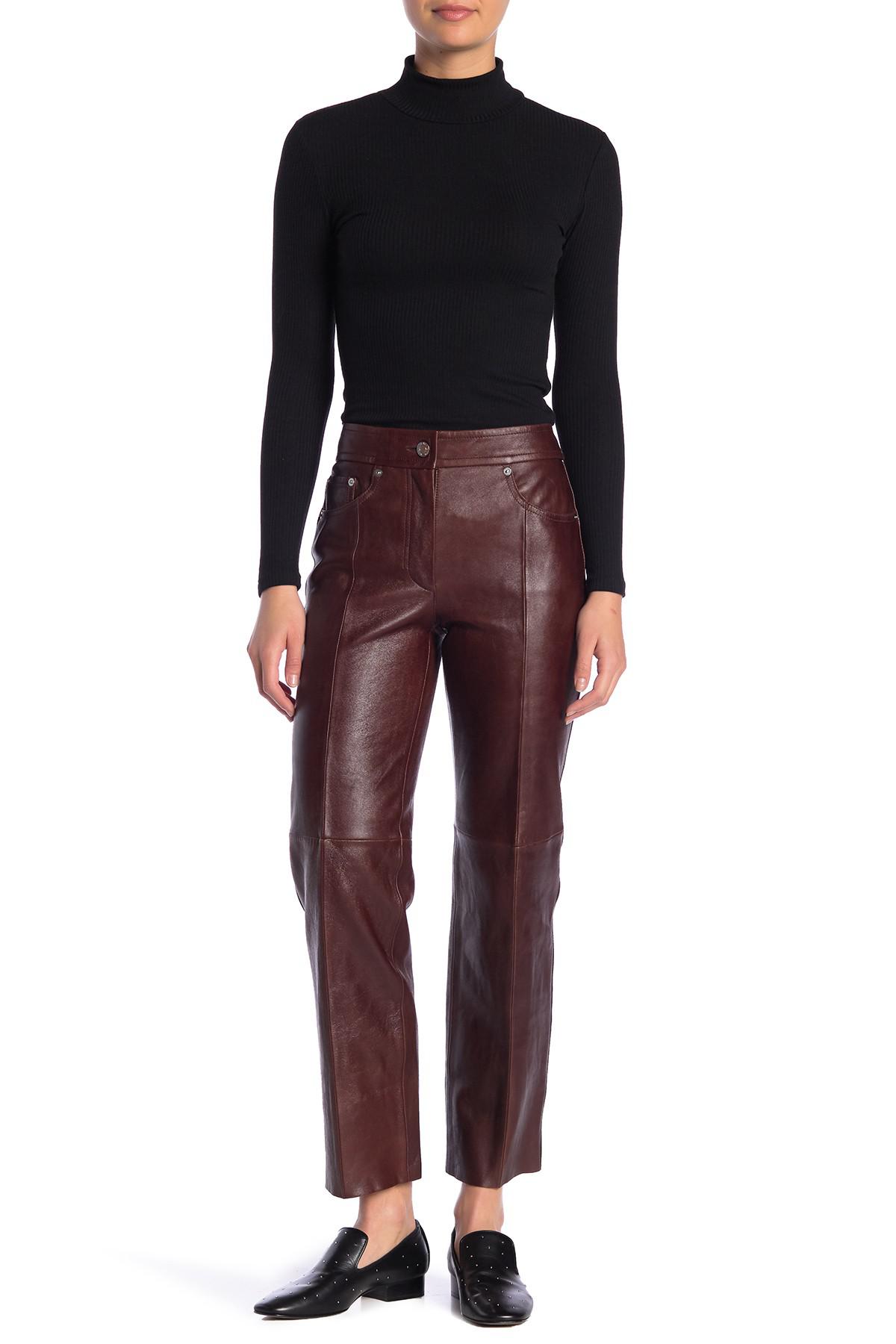 helmut lang cropped leather pants