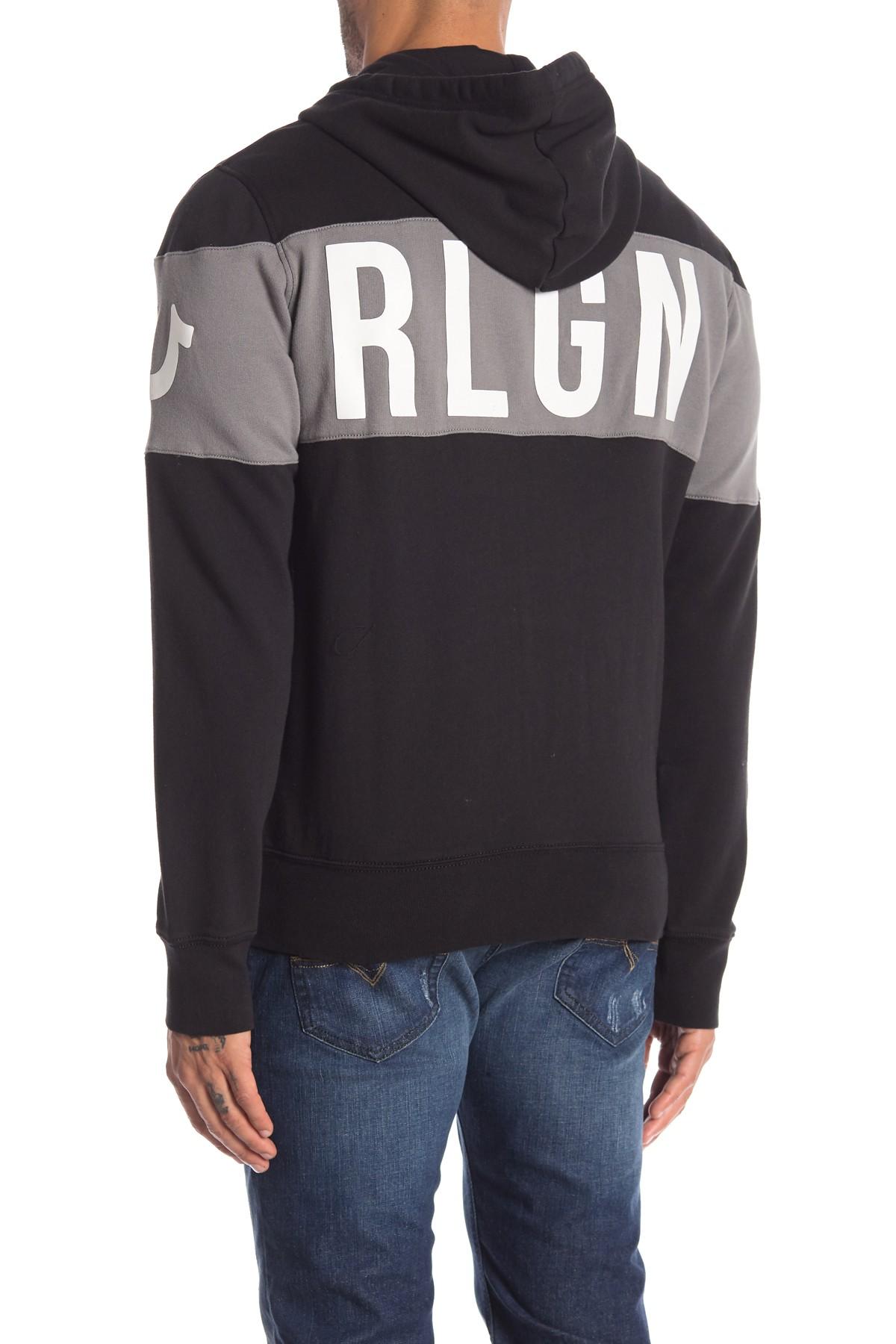 true religion color block hoodie