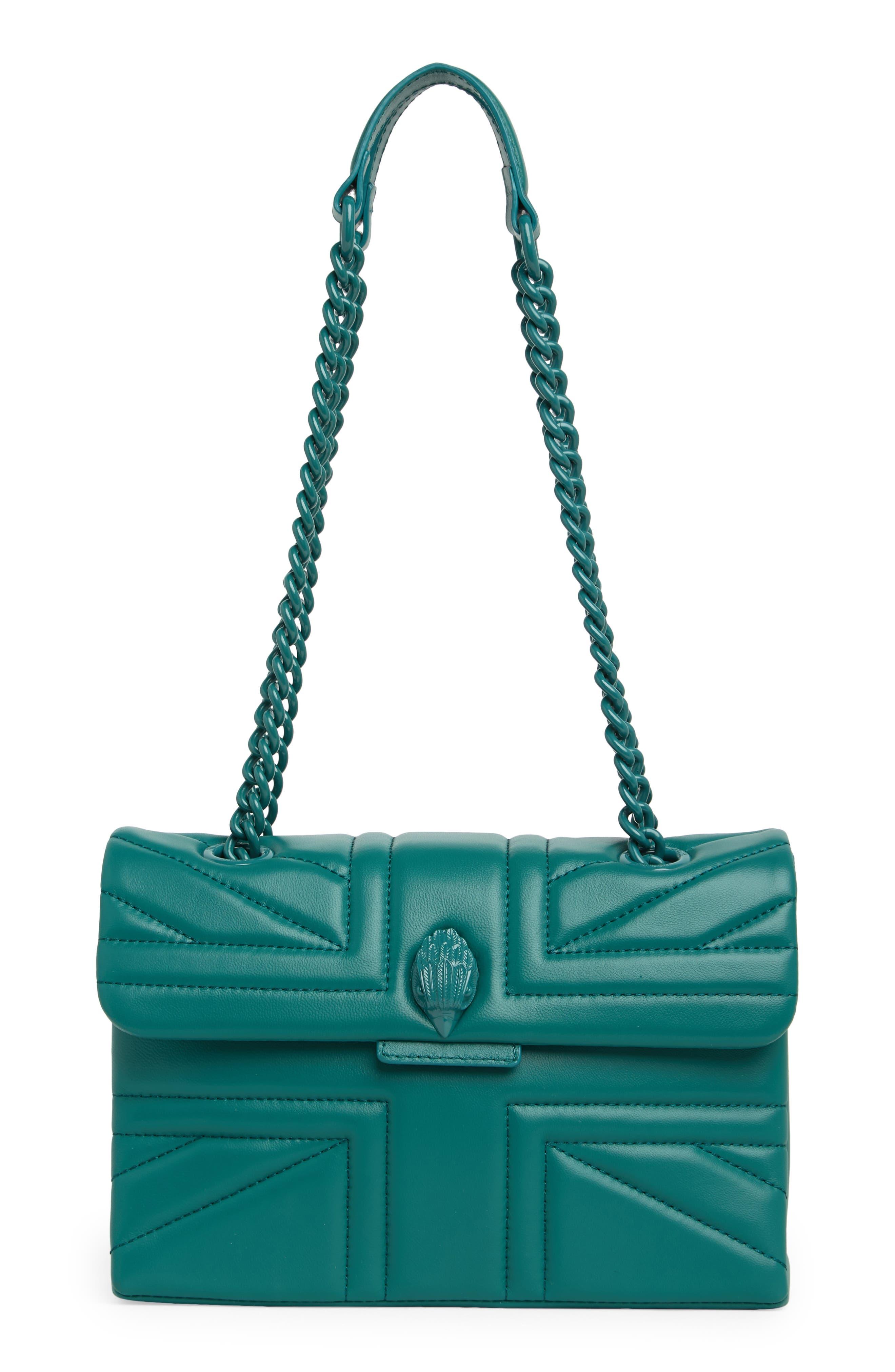 Kurt Geiger Ken Union Jack Drench Leather Shoulder Bag in Green | Lyst