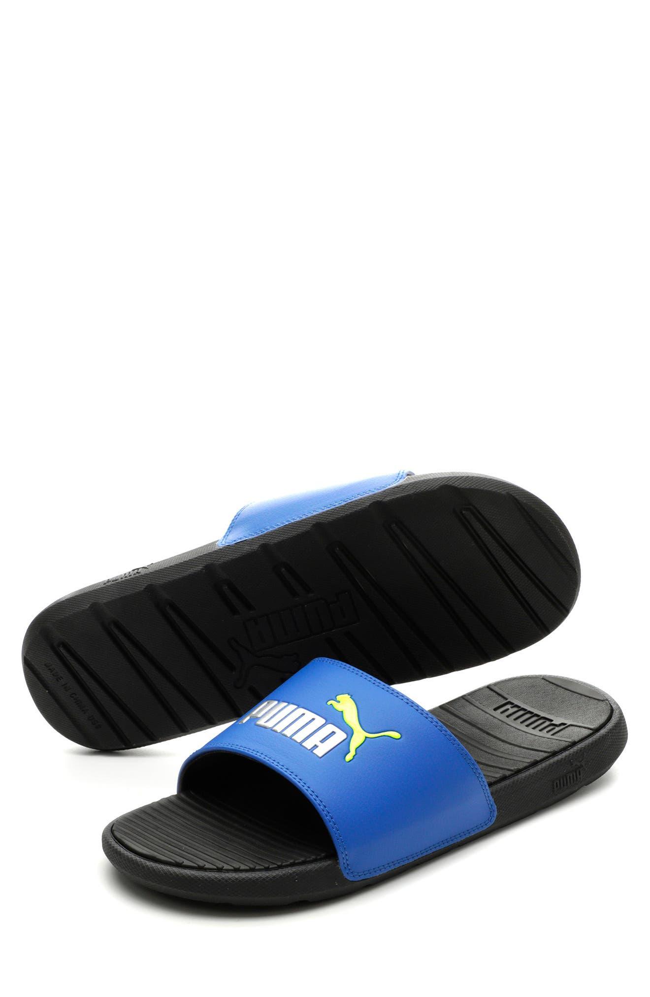 PUMA Synthetic Cool Cat Slide Sandal In Blk Dazzling Blue Slvr At Nordstrom  Rack for Men | Lyst