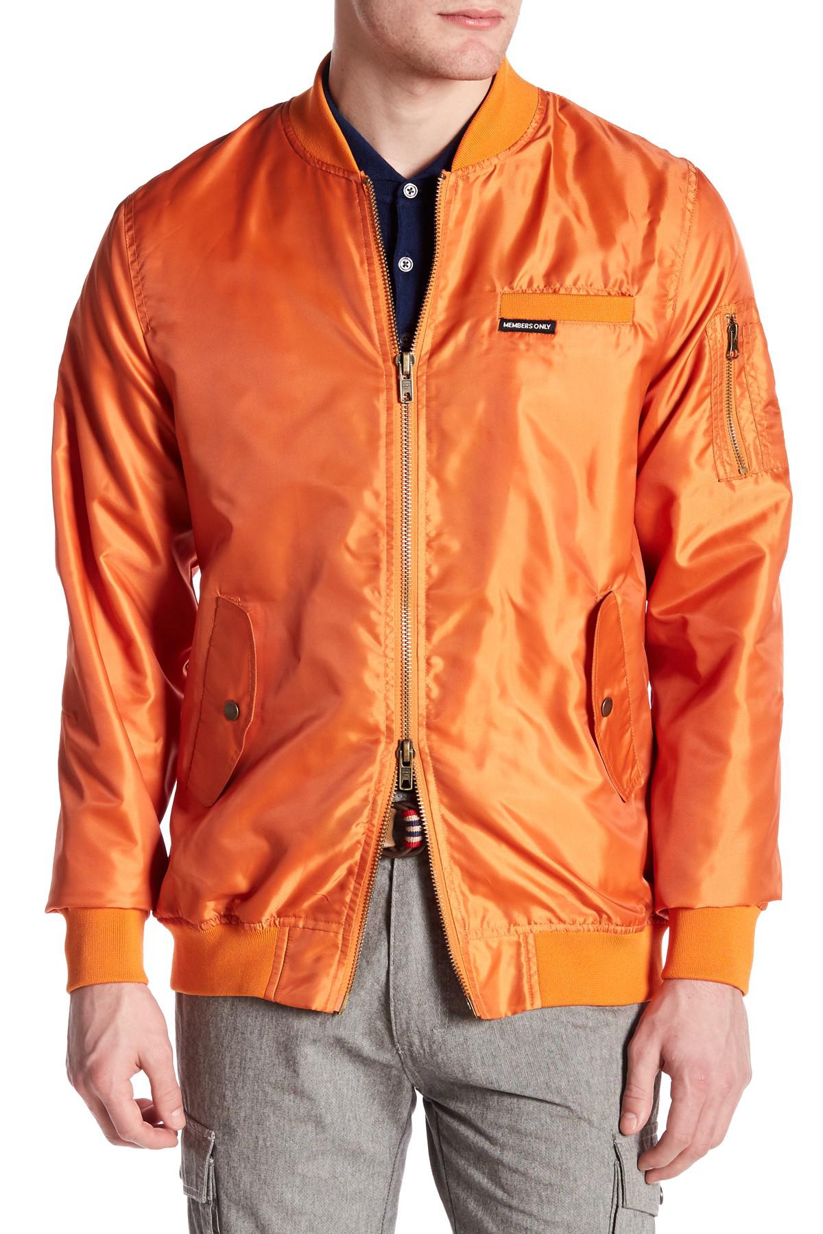Members Only Mo-1 Bomber Jacket in Orange for Men | Lyst