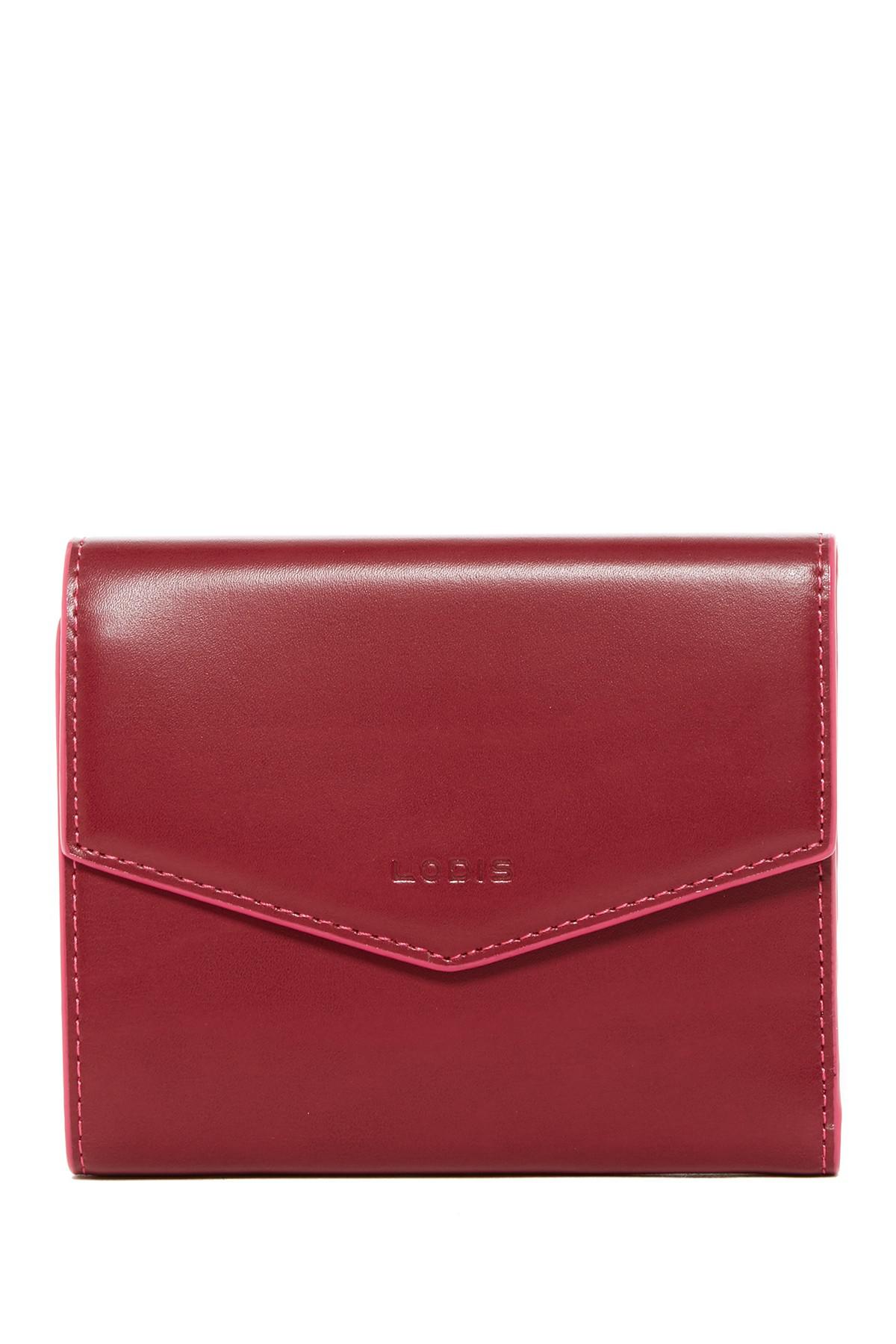 Lodis Lana Trifold Leather Wallet in Red | Lyst