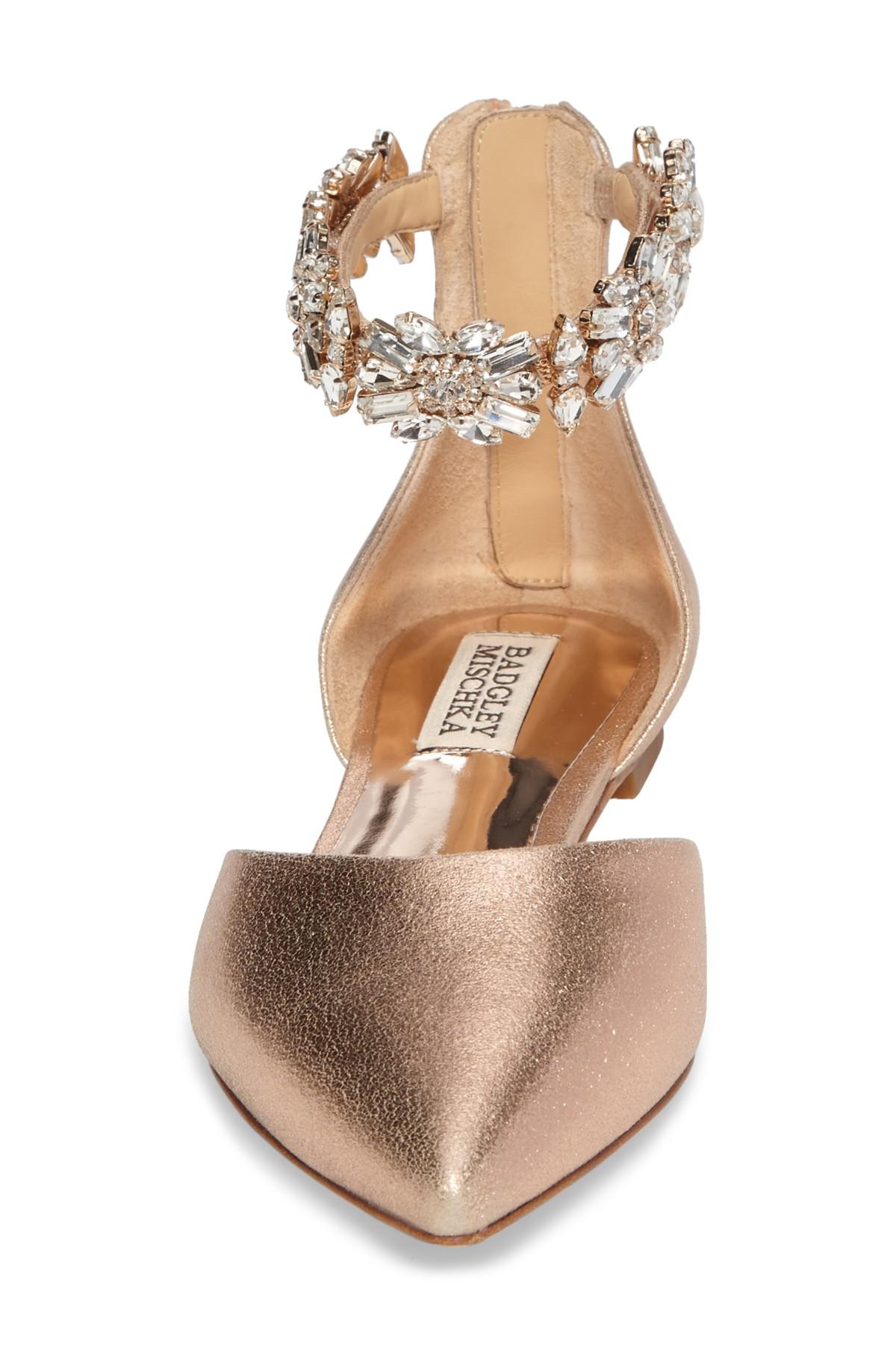 badgley mischka morgen ankle strap flat
