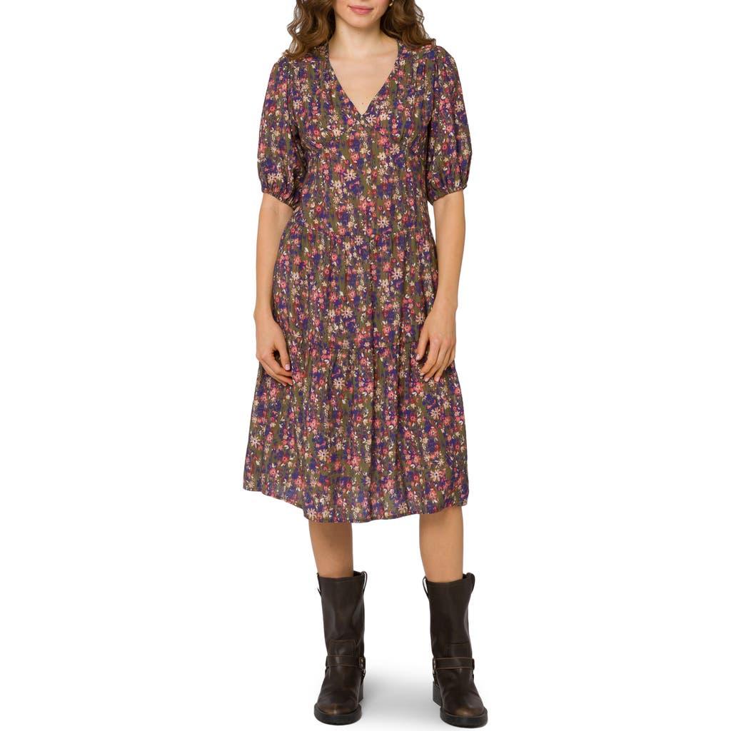 velvet v neck floral cut out knotted midi dress Marchesa Rosa Velvet Burnout Midi Dress