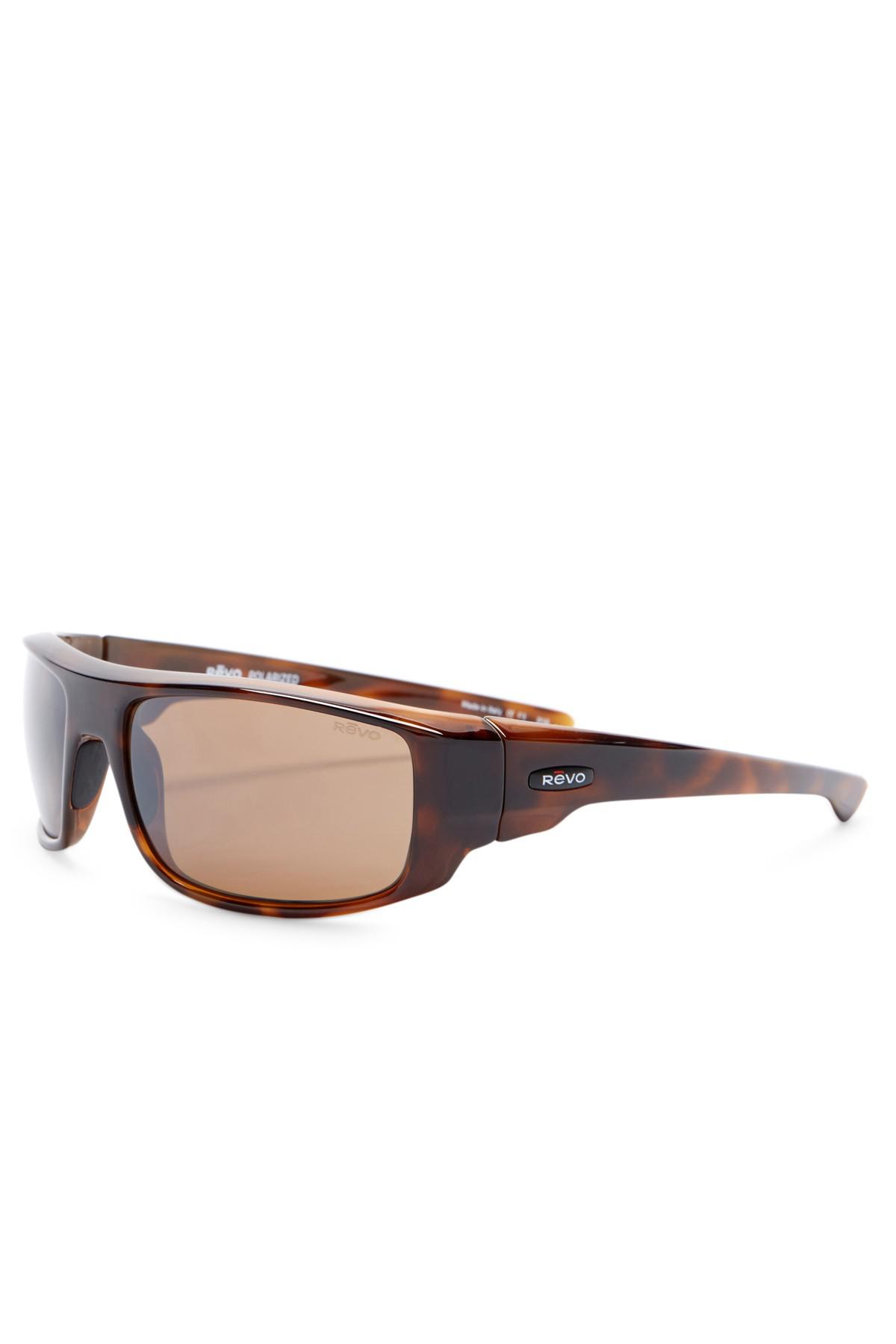 Revo Dash Polarized 60mm Wrap Sunglasses in Brown for Men Lyst