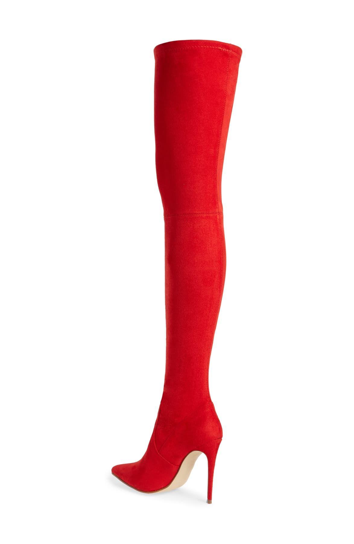 Steve Madden Dominique Thigh High Boot in Red | Lyst