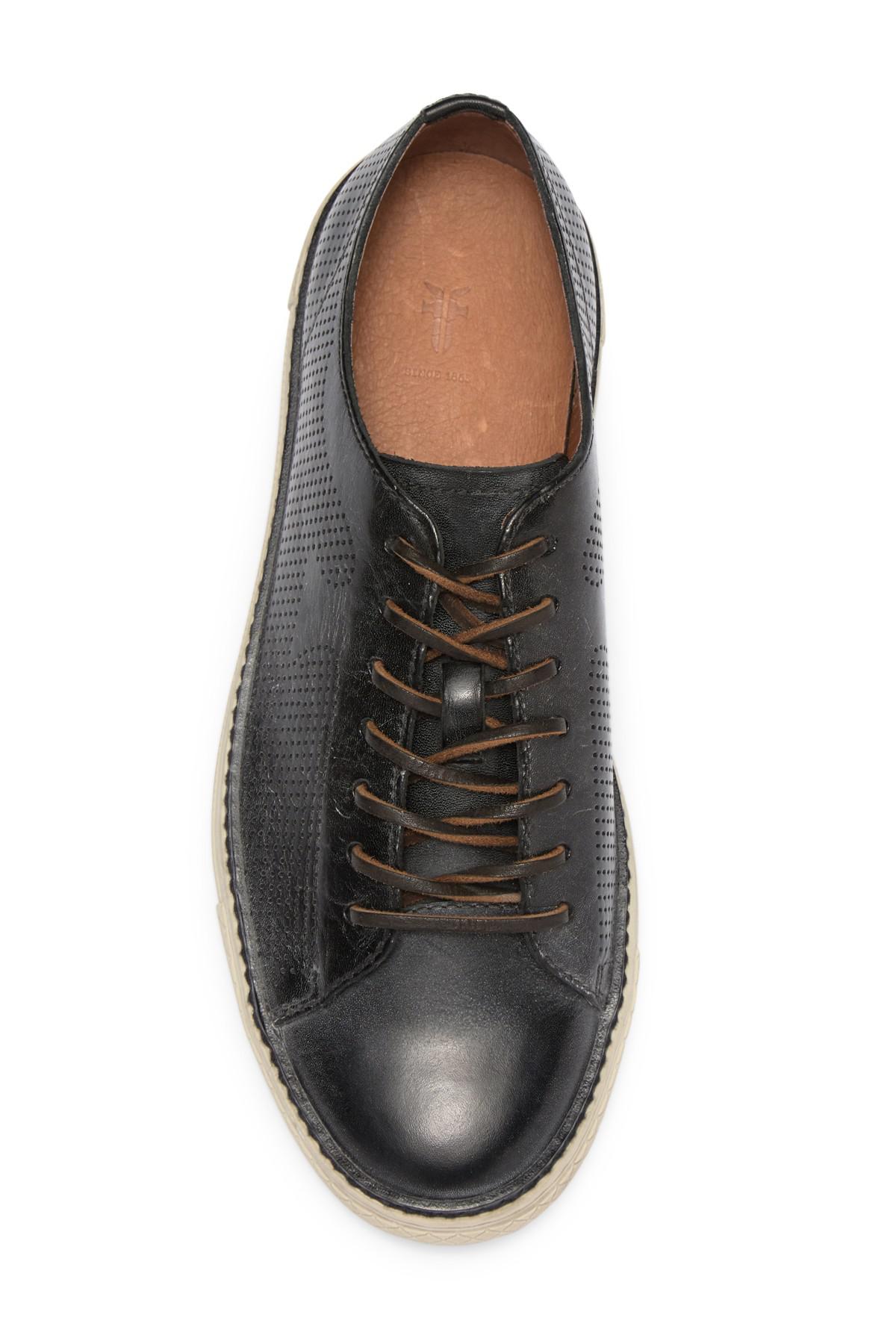 frye gates perf logo leather sneaker