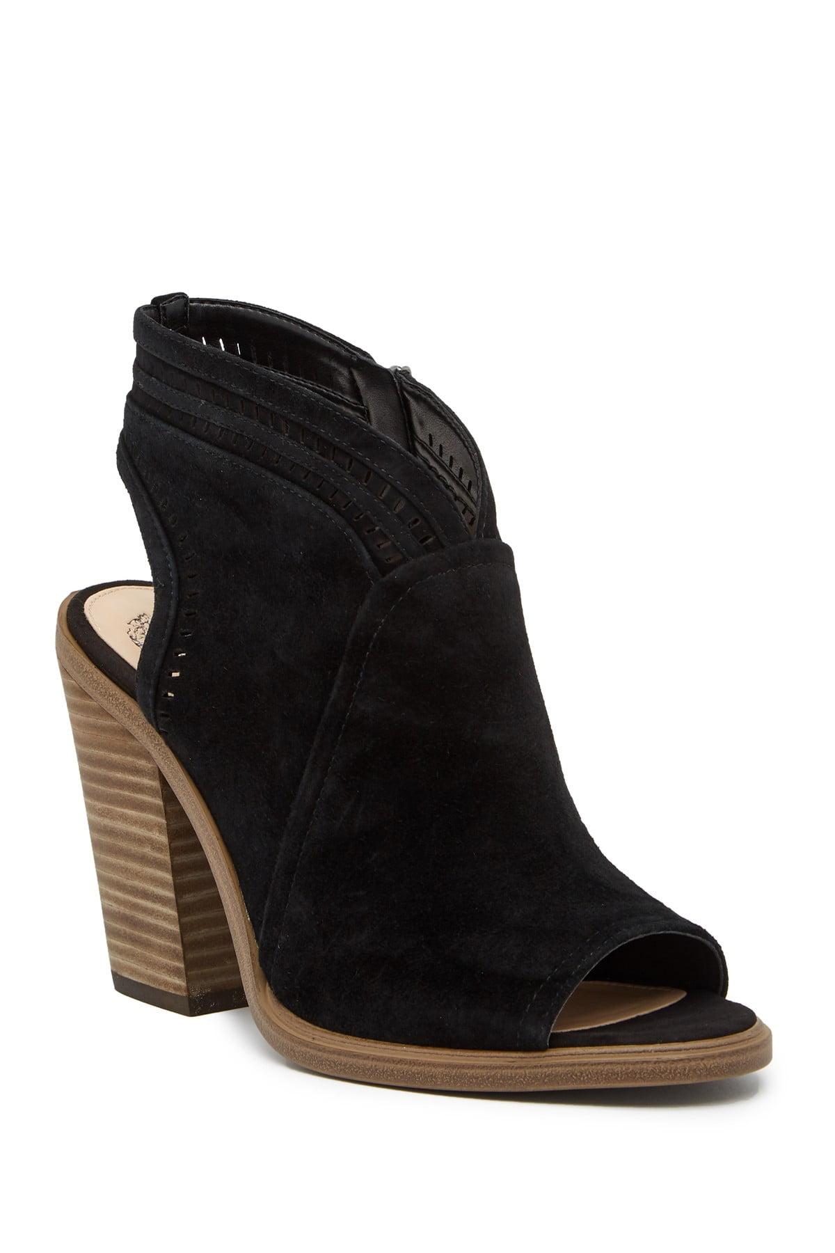 open toe suede bootie
