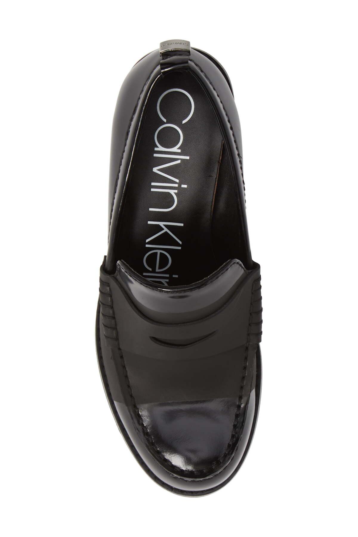 calvin klein pamelyn leather penny loafers
