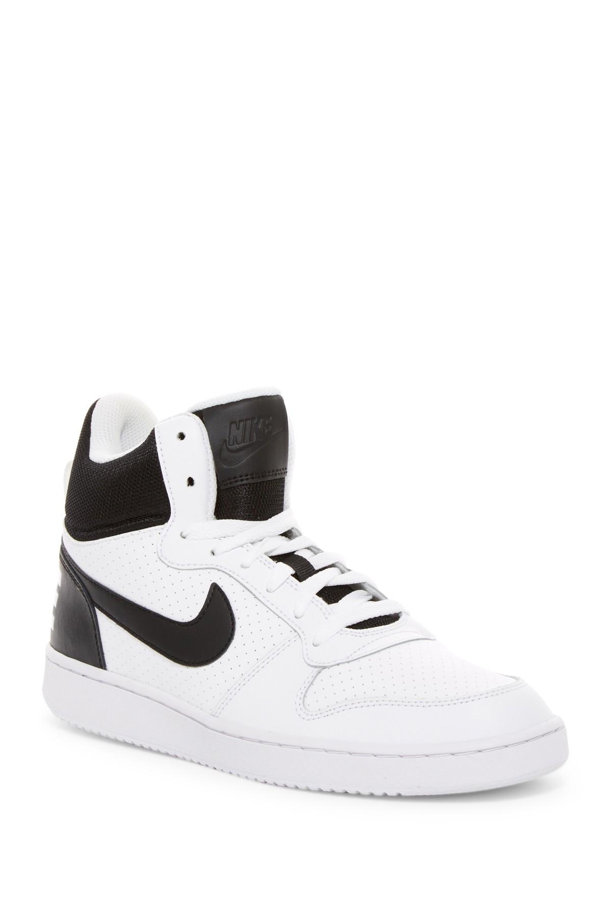 nike court borough mid black white