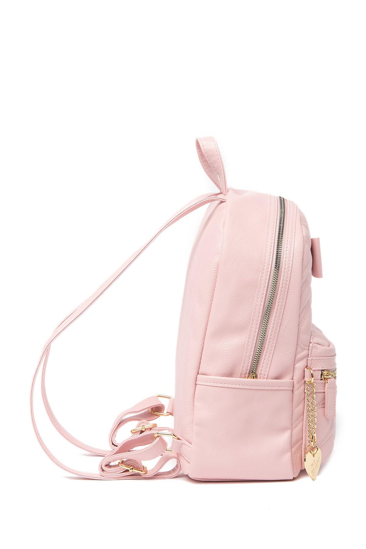 Betsey Johnson Quilted Heart Mini Backpack in Pink | Lyst