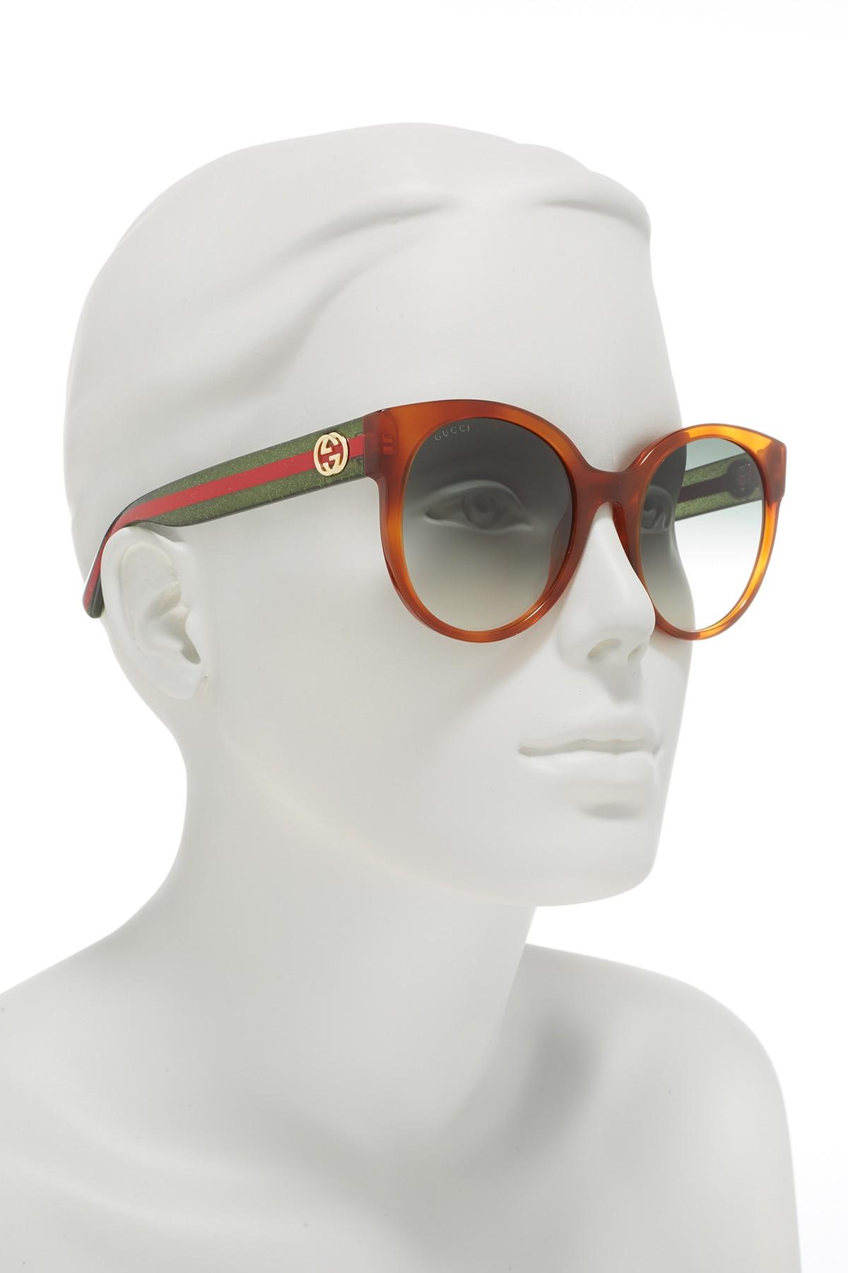 gucci modified round 56mm sunglasses
