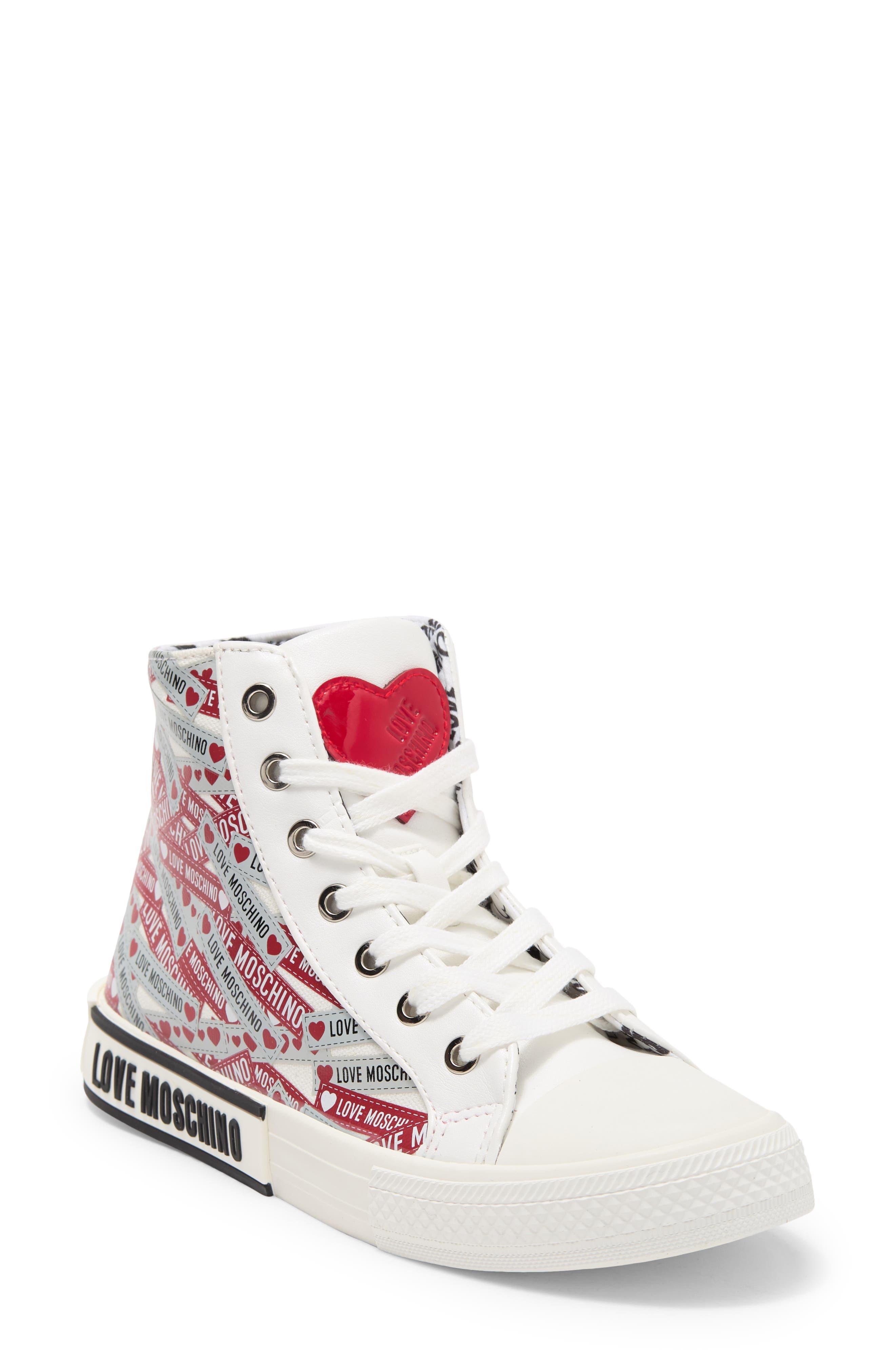 Love Moschino Canvas High Top Sneaker in White | Lyst