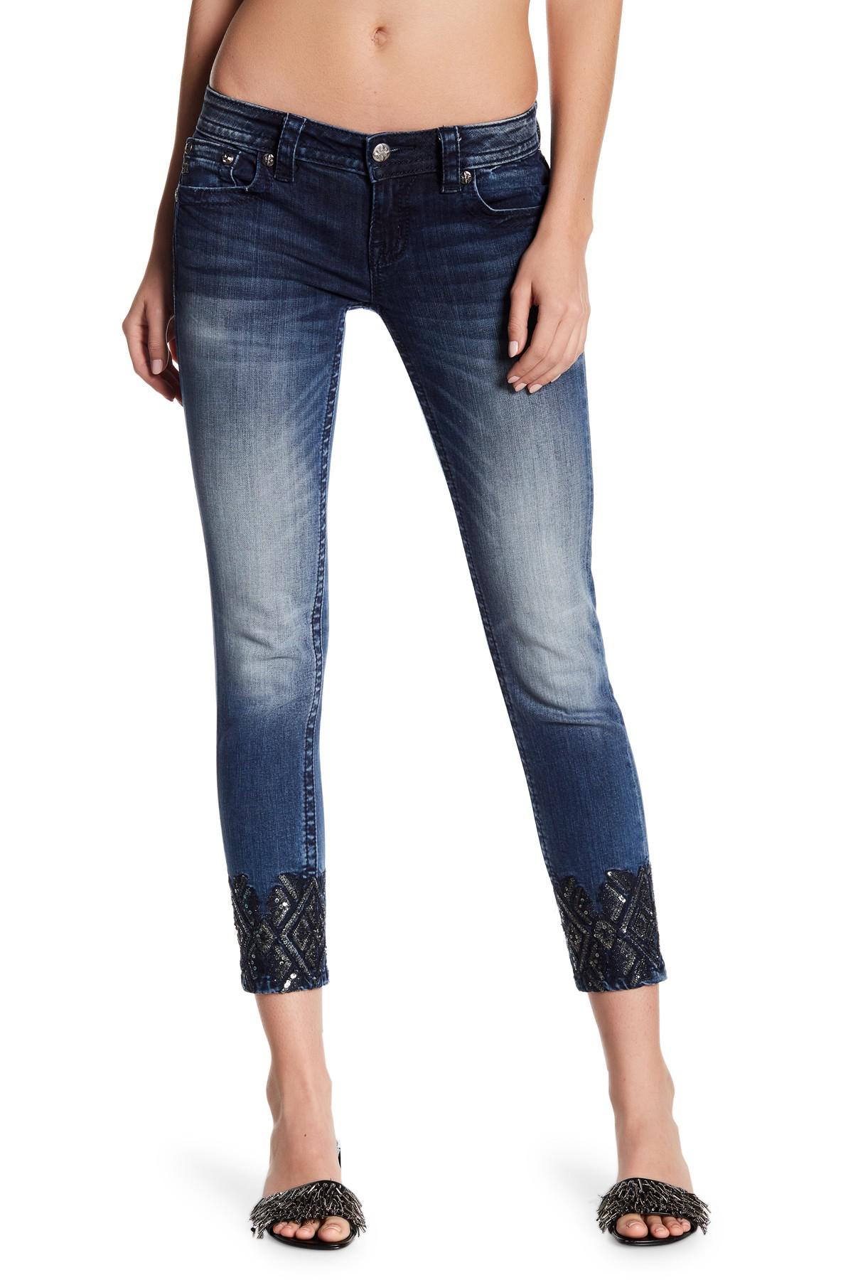embellished cuff jeans